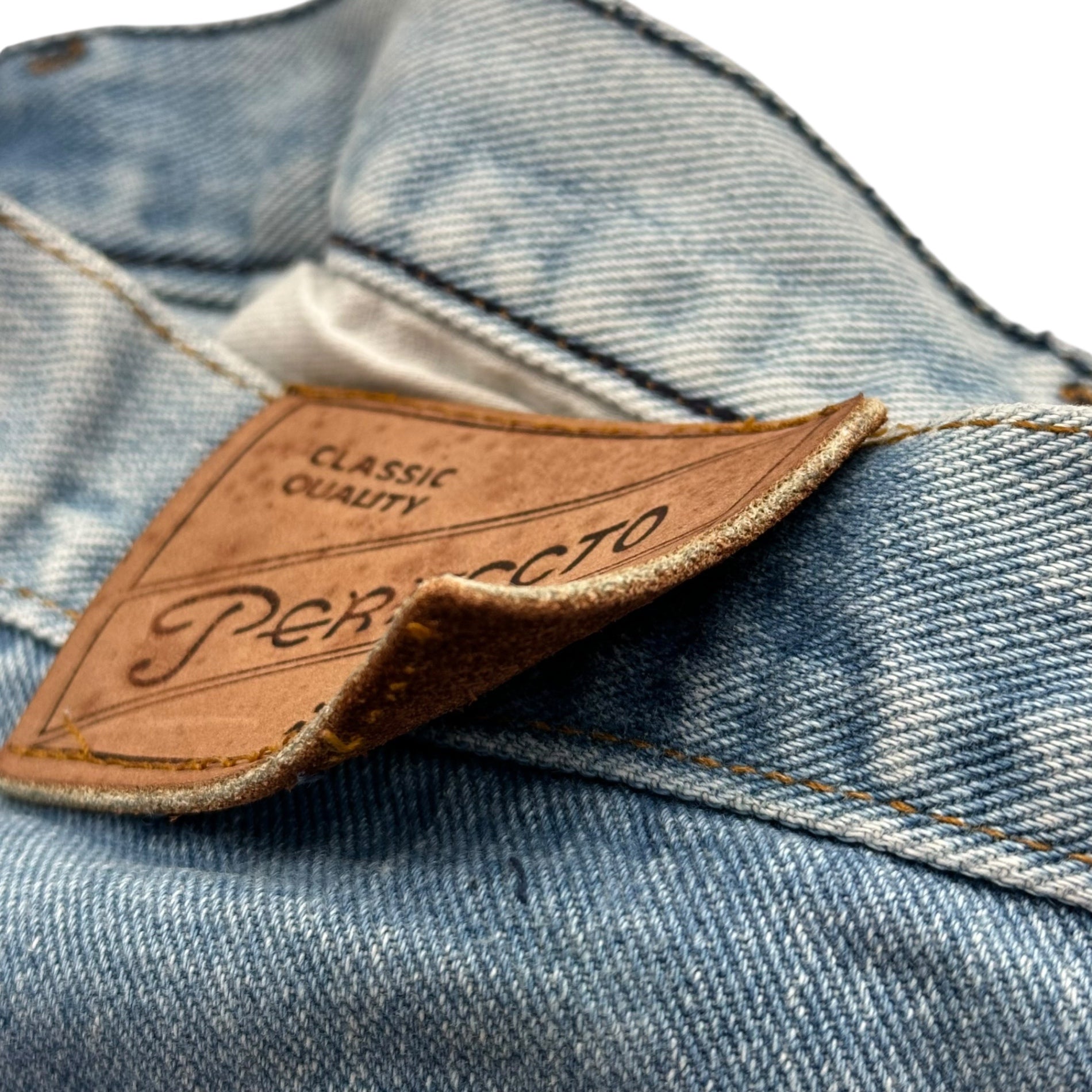 SCHOTT(ショット) Perfecto USA made Denim Pants ウォッシュド ストレート デニム パンツ 表記消(実寸約78cm) ライトインディゴ USA製
