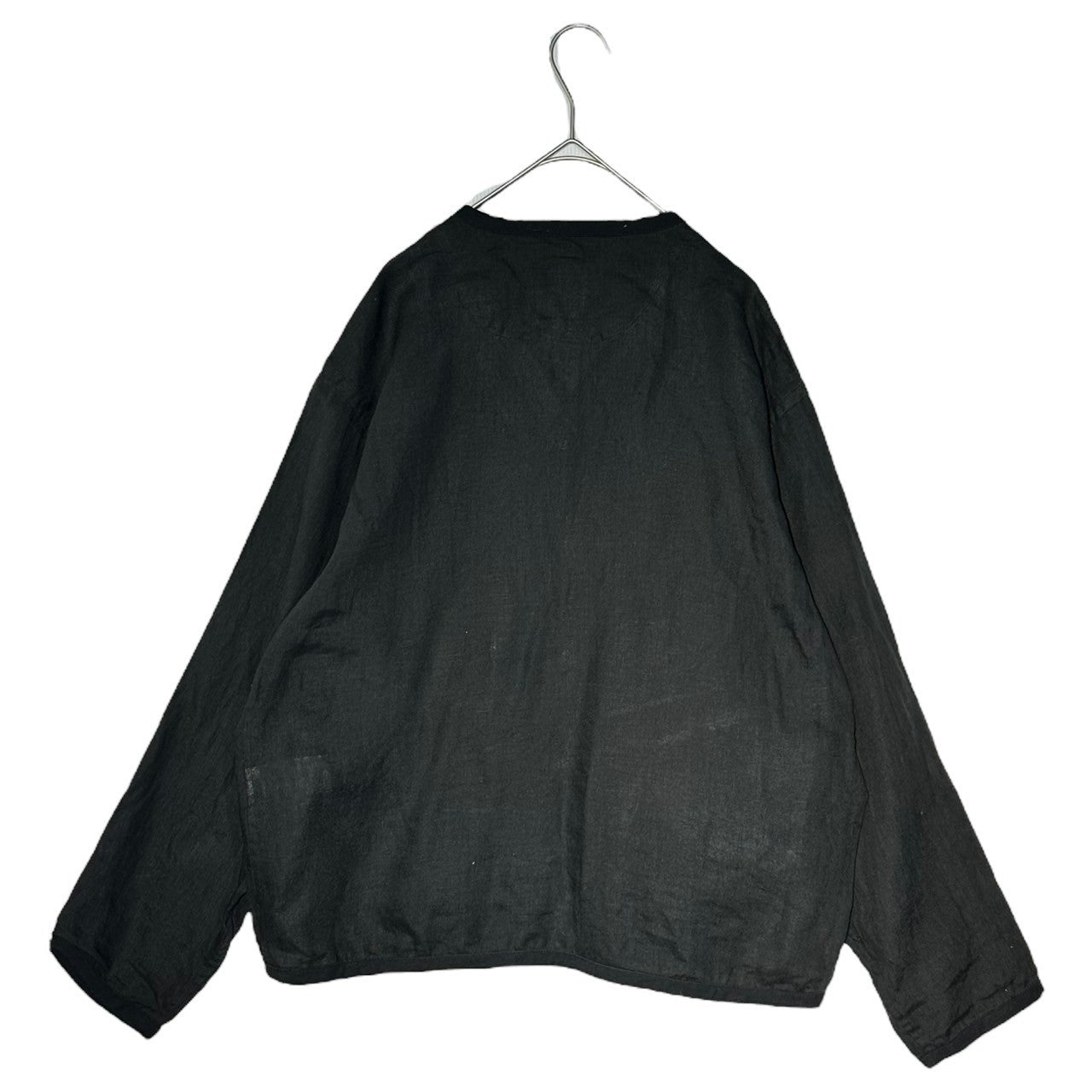 DANTON(ダントン) Broadcloth V-Neck Shirt Cardigan ブロードクロス Vネック シャツカーディガン DT-A0125 38(L) ブラック
