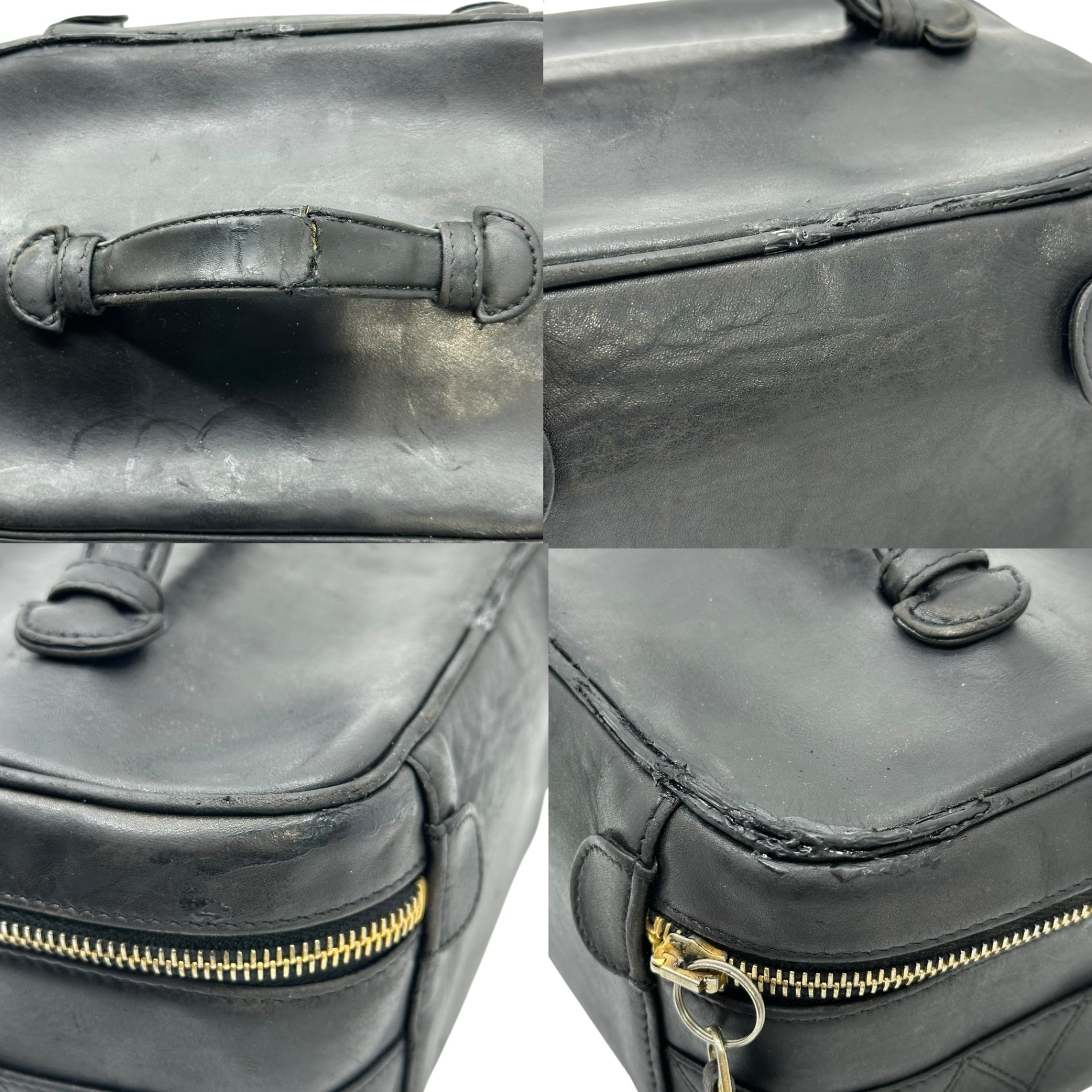 CHANEL(シャネル) 90's Bicolore Vanity Bag ビコローレ バニティ バッグ ブラック 90年代 化粧 ポーチ ハンド ヴィンテージ マトラッセ 2番台 2******