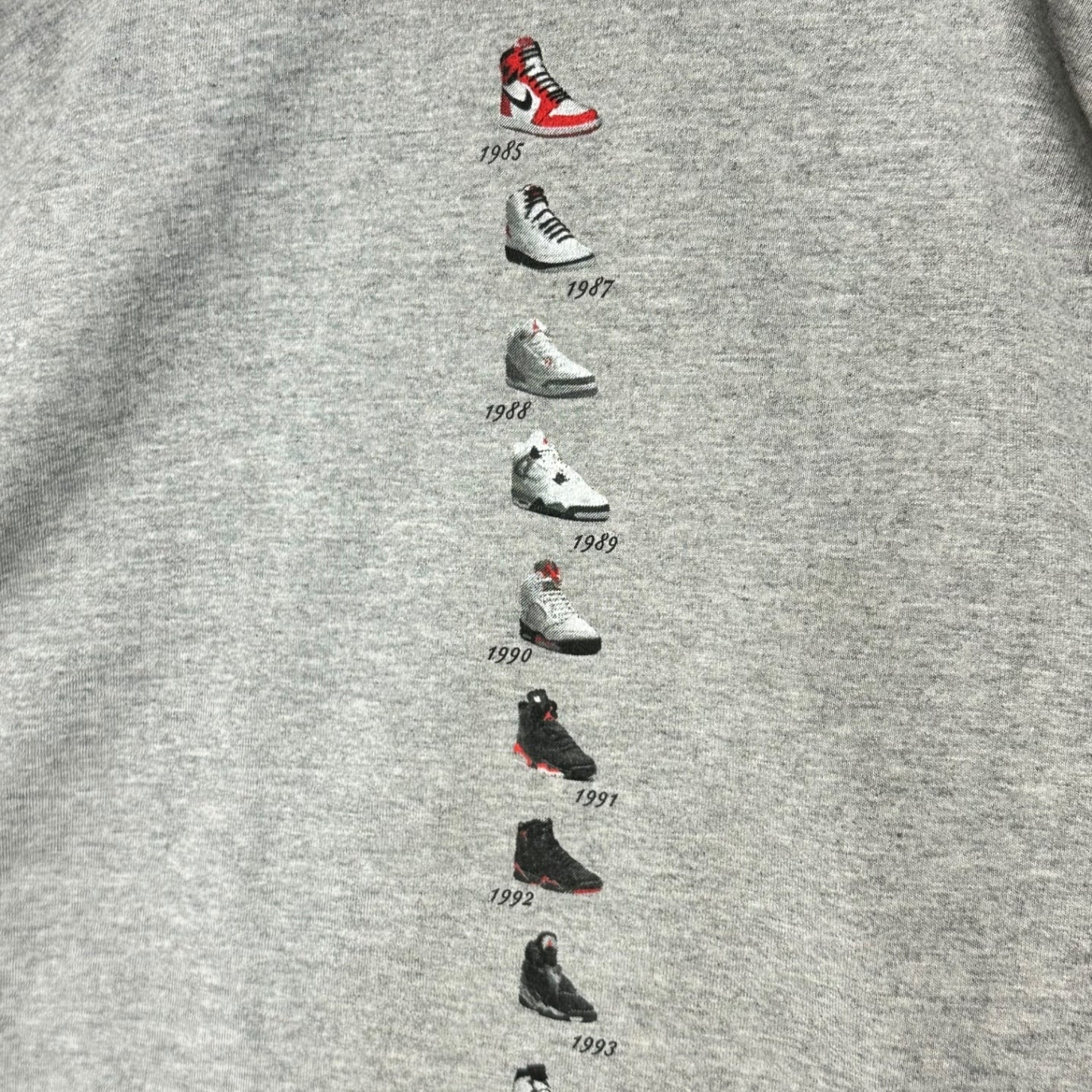 NIKE(ナイキ) 90's 14 YEAR AIR JORDAN Tee 歴代 エアジョーダン Tシャツ 133408-050 L グレー 90年代 ヴィンテージ デッドストック