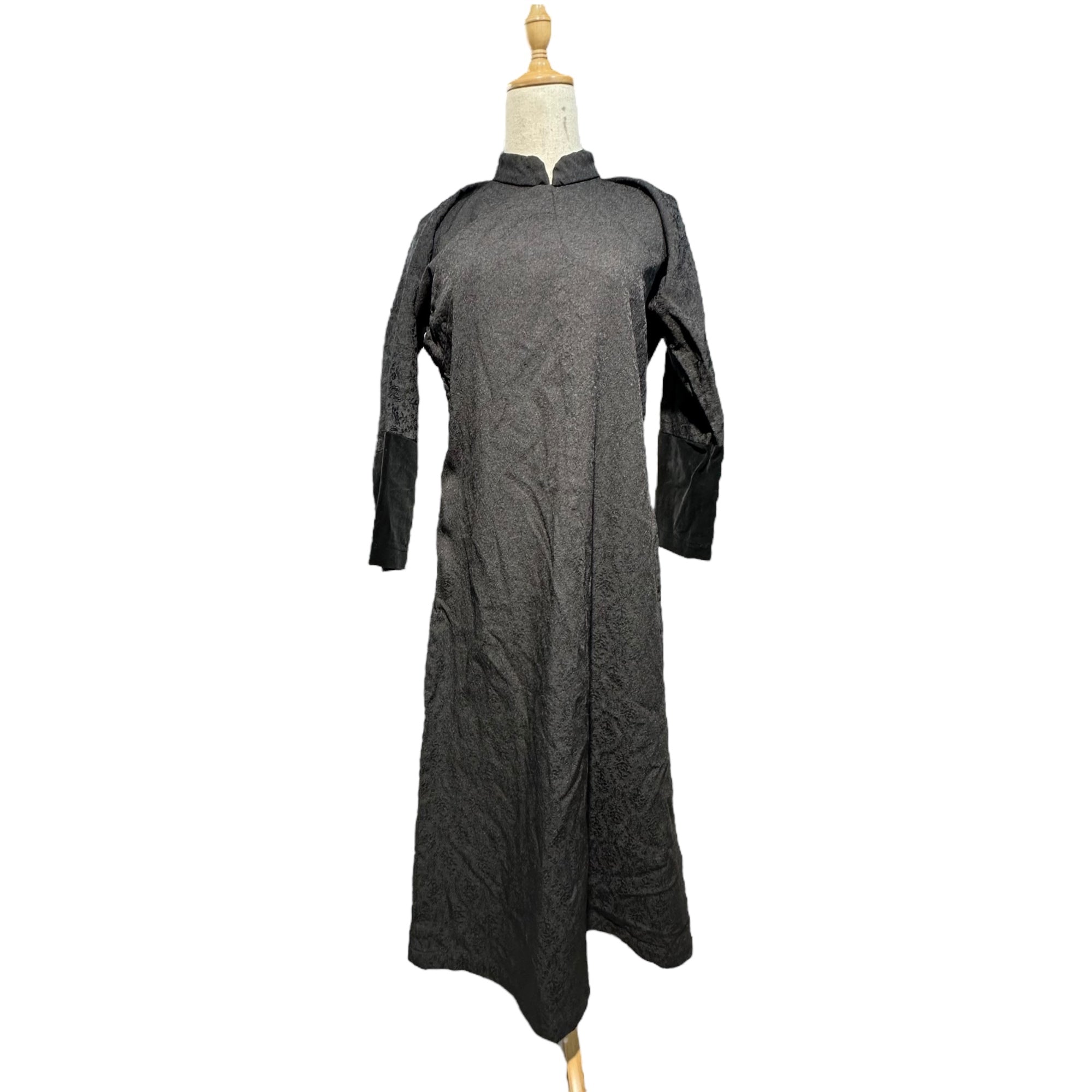 COMME des GARCONS COMME des GARCONS(コムデギャルソンコムデギャルソン) 15AW Sleeve Velour Panel China Dress 袖 ベロア 切替 チャイナ ドレス RP-O003 S ブラック AD2015 ロング ワンピース