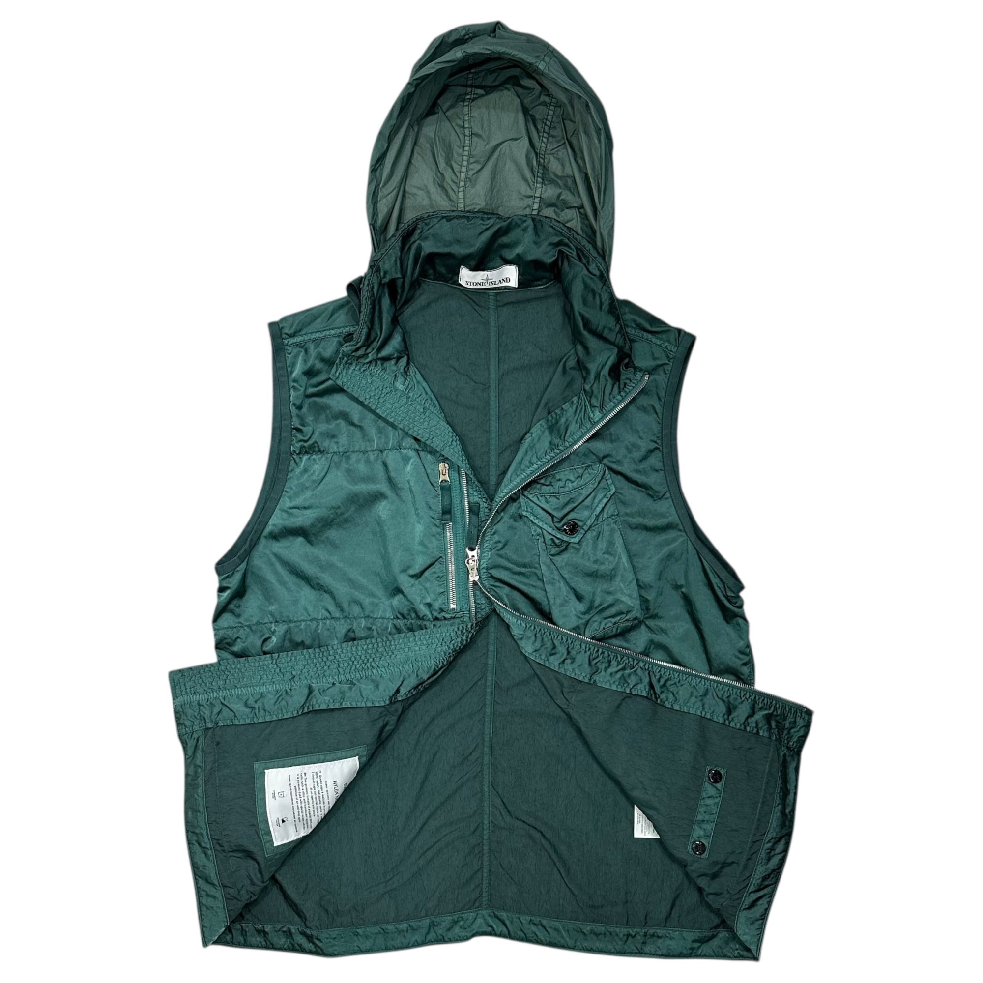 STONE ISLAND(ストーンアイランド) 21SS NYLON RASO-TC VEST ナイロン ベスト 7415G0430 L グリーン