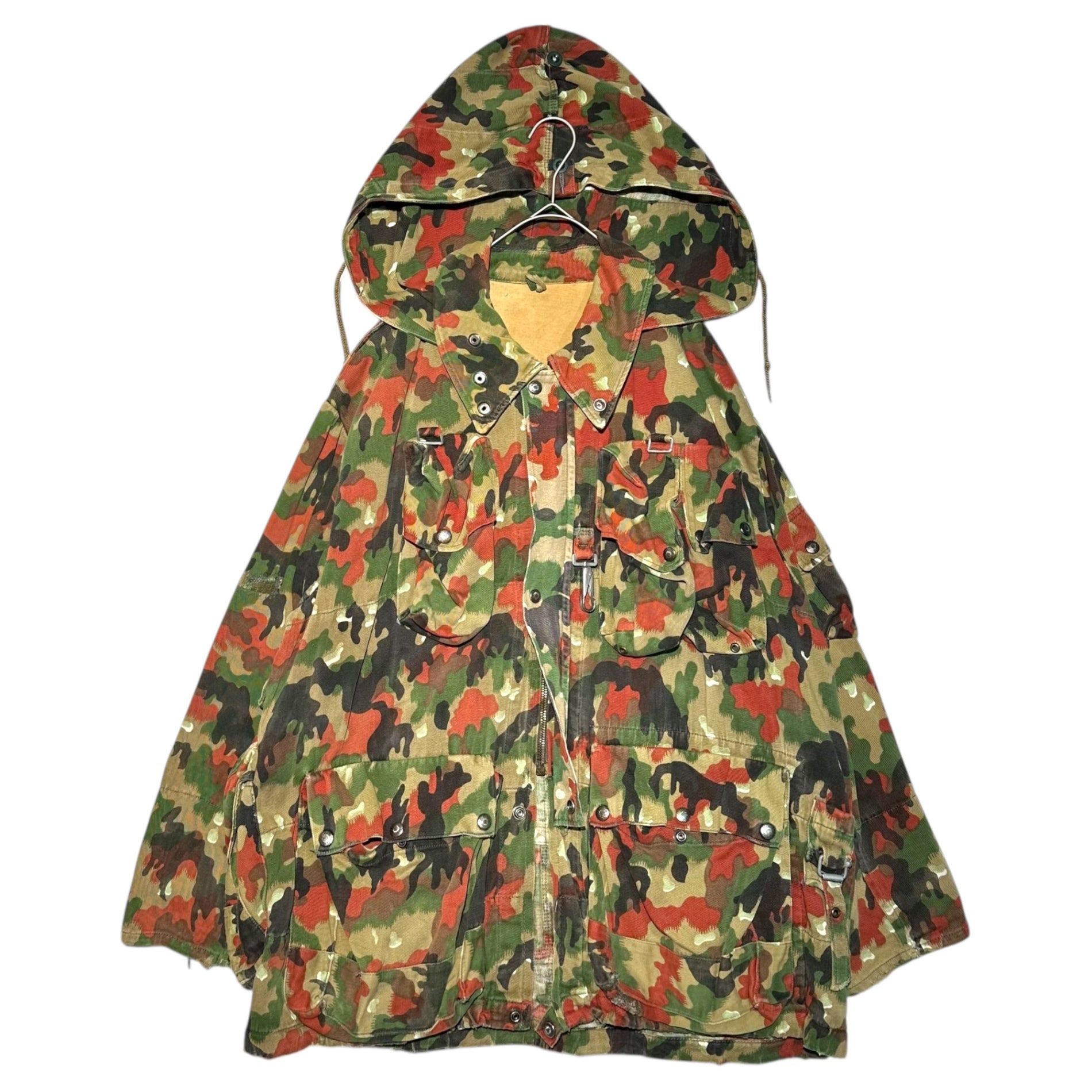 SWISS MILITARY(スイス軍) M-60 Alpenkamo Field Jacket アルペンカモ フィールド ジャケット 52(L相当) カーキ×レッド ヴィンテージ マウンテン パーカー