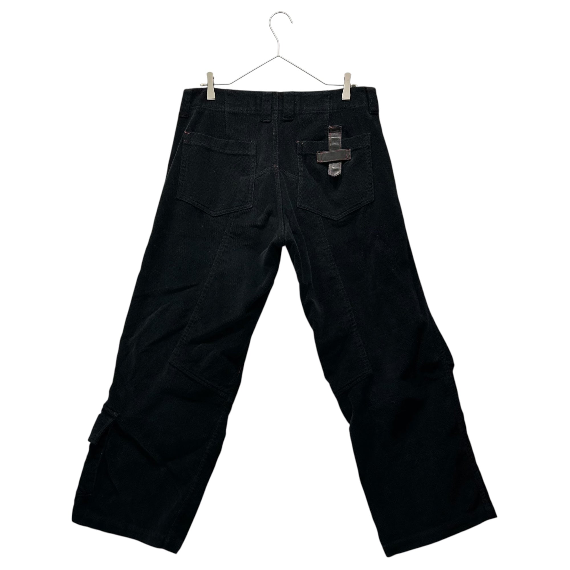 MILKBOY(ミルクボーイ)  90~00's Punk Hem Pocket Red Stitch Cropped Pants 90年 00年代 裾ポケット レッドステッチ クロップドパンツ 0P-0086 FREE(L程度) ブラック×レッド