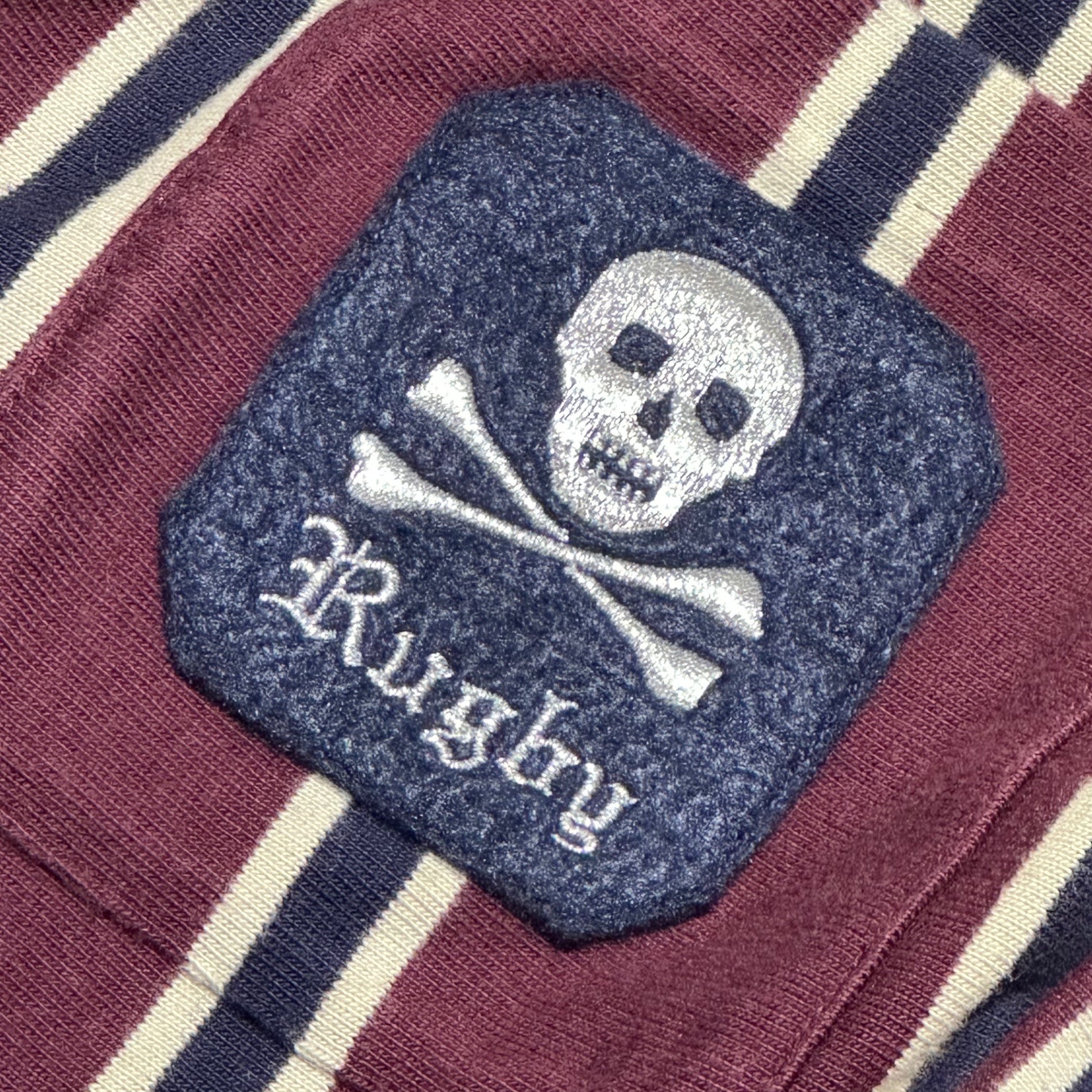 RALPH LAUREN RUGBY(ラルフローレンラグビー) Logo Patch Stripe 3B Blazer ロゴ ワッペン ストライプ 3B ブレザー M ボルドー テーラード ジャケット