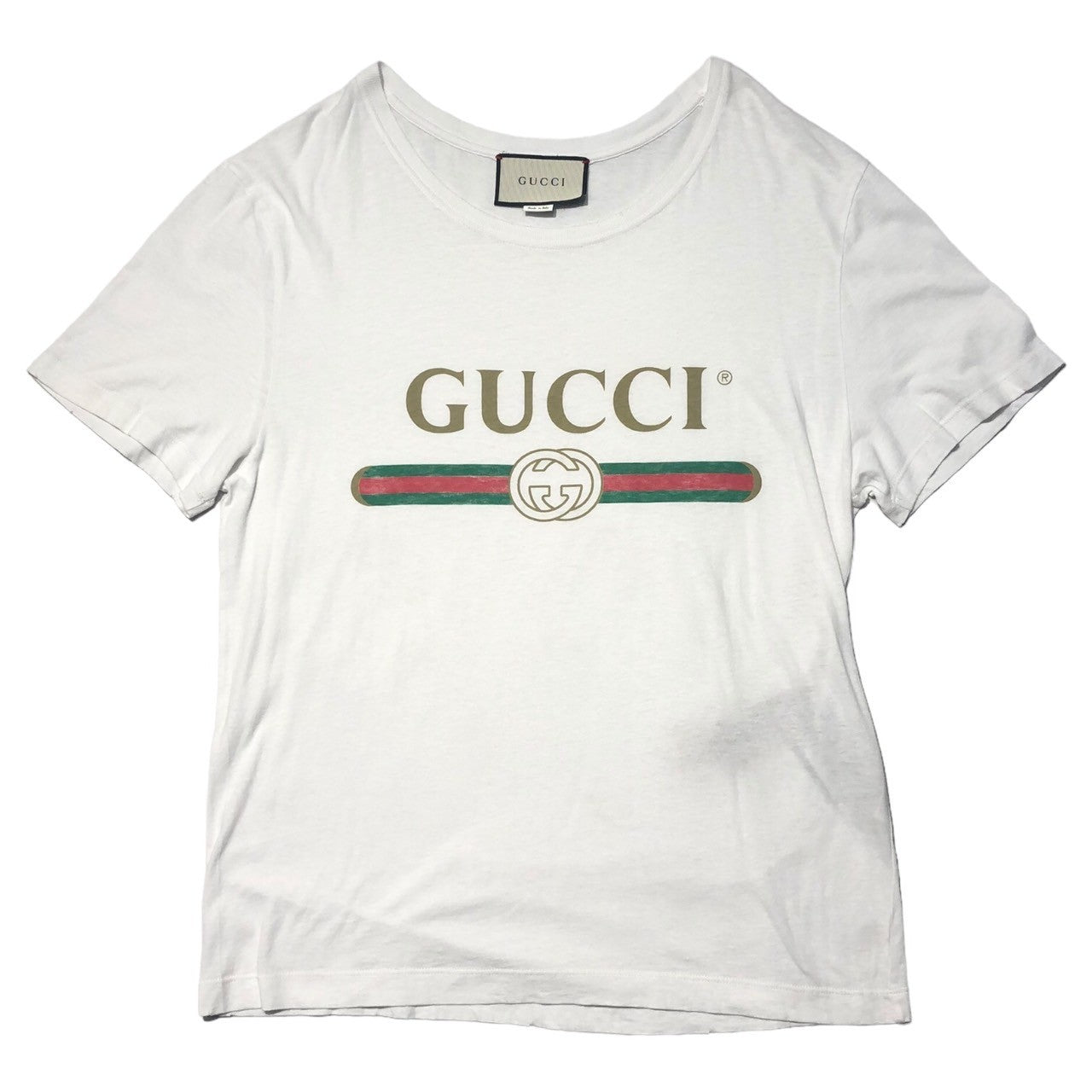 GUCCI(グッチ) ロゴウォッシュドオーバーサイズTシャツ XS ホワイト