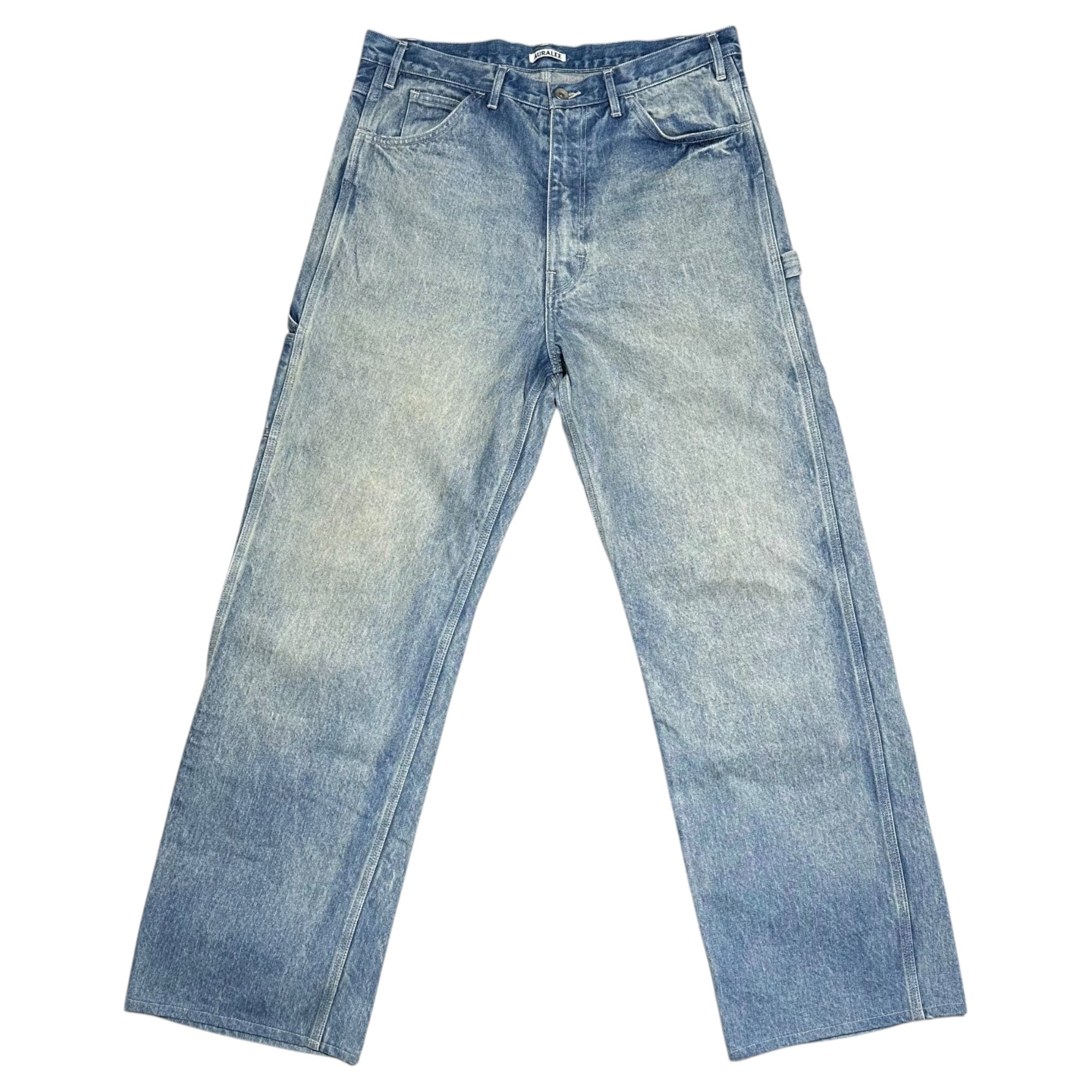 AURALEE(オーラリー) 24AW SELVEDGE FADED HEAVY DENIM PAINTER PANTS ヴィンテージ加工 ペインター デニム パンツ A24AP01DH 4(M程度) フェードインディゴ ワイド ストレート