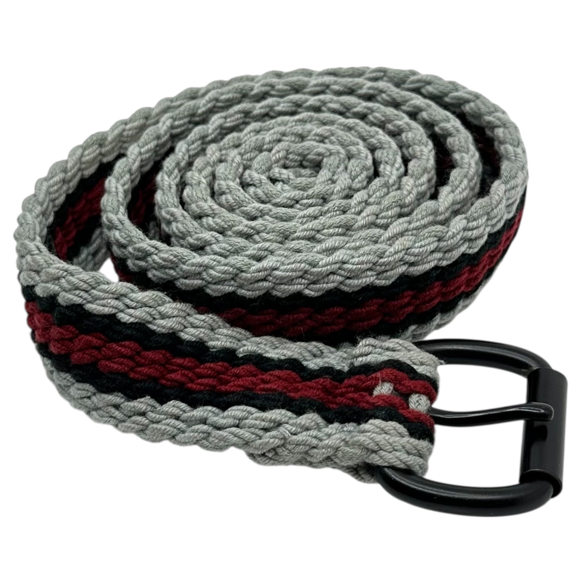 NEIGHBORHOOD(ネイバーフッド) Braided belt 編み込み ベルト グレー×レッド×ネイビー