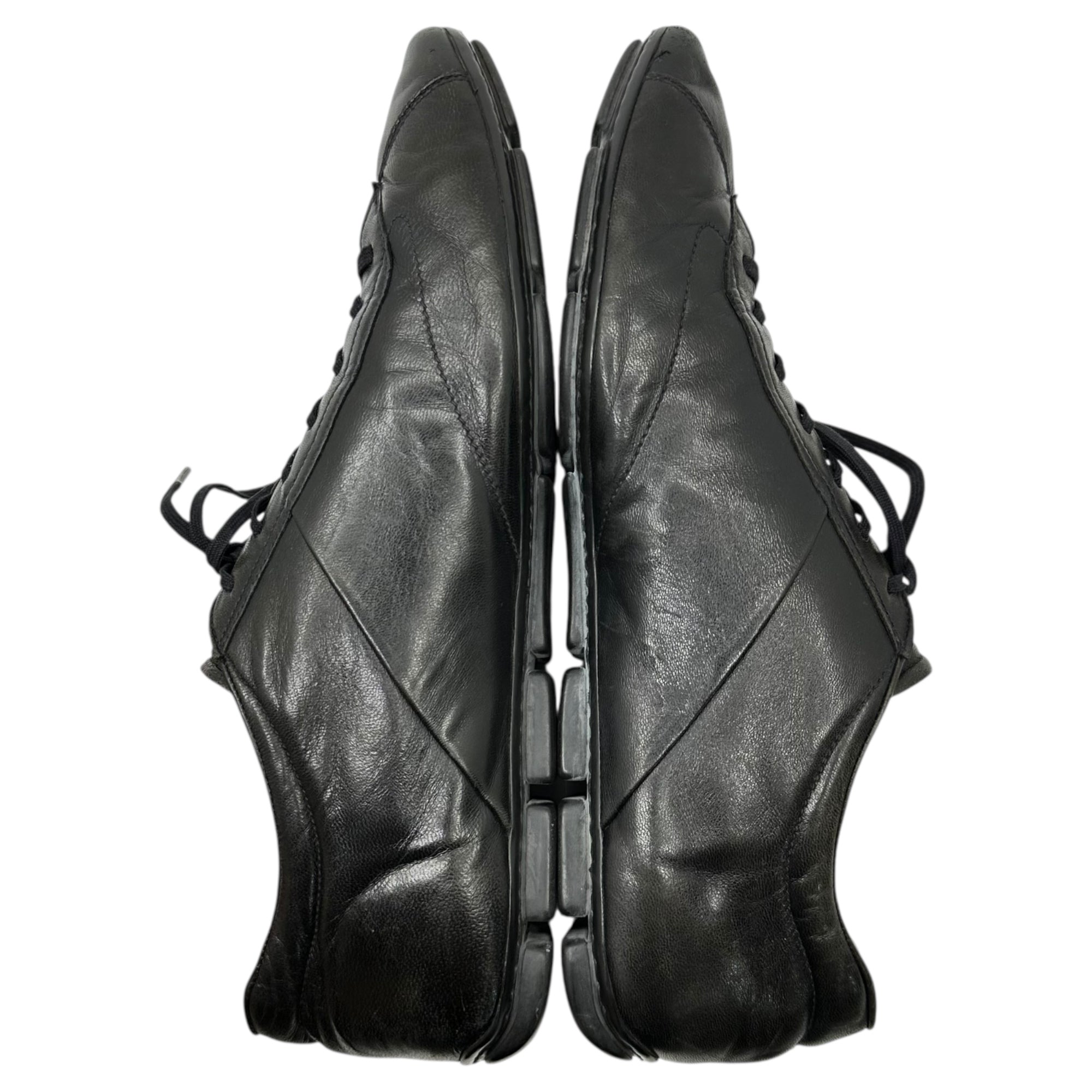 PRADA(プラダ) All-leather sneakers レザー スニーカー 7 1/2(26.5cm程度) ブラック ローカット Y2K