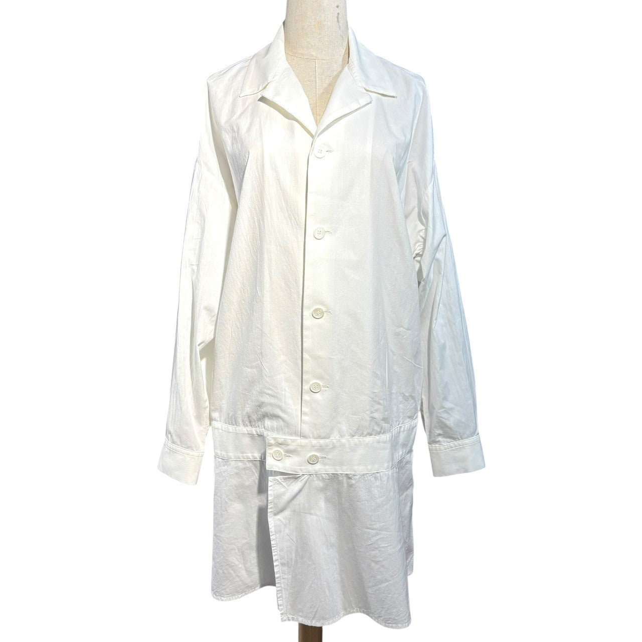 Y's(ワイズ) Oversized open collar shirt mini dress オーバーサイズ オープンカラー シャツ ミニワンピース YX-B04-030 1(S程度) ホワイト メンズ合わせ 男性着用可能