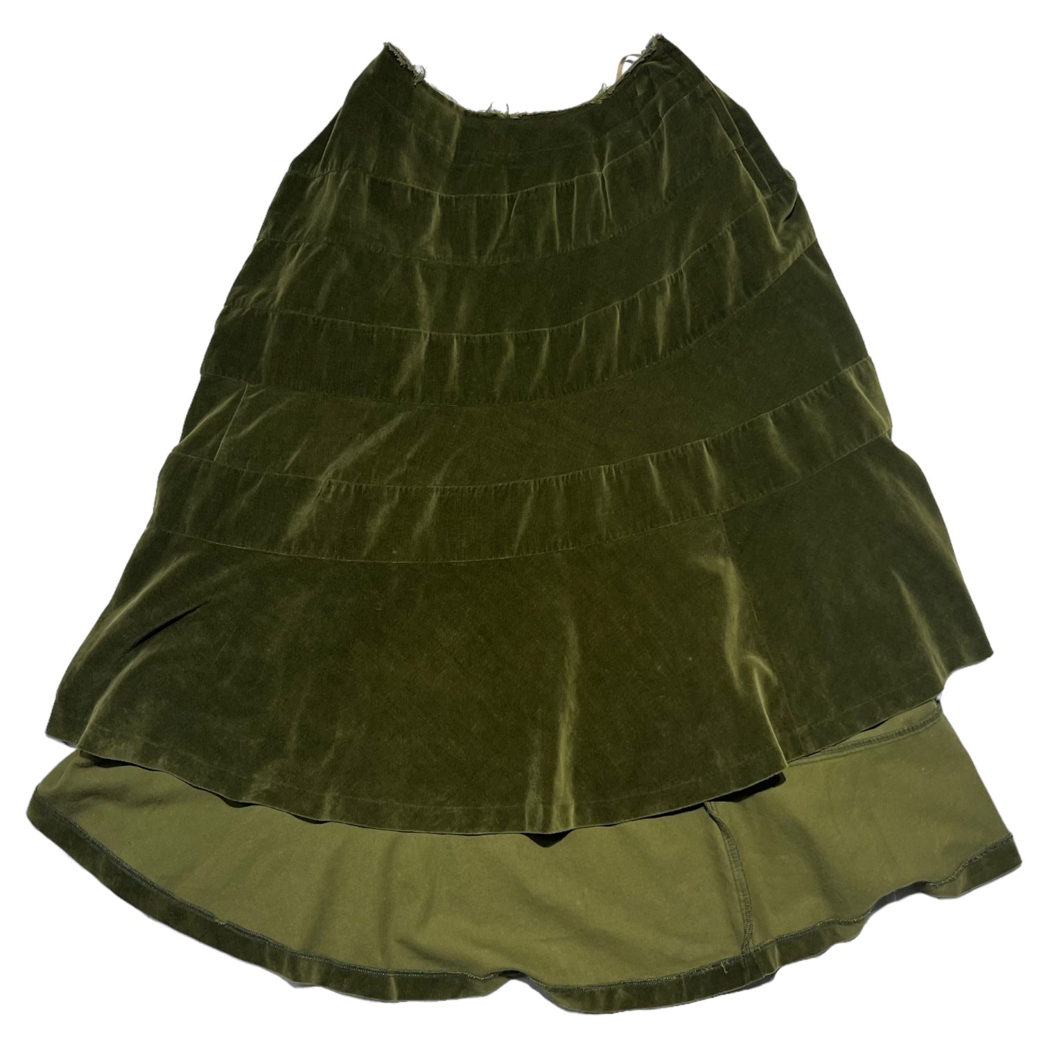 COMME des GARCONS(コムデギャルソン) 03AW diagonal stitch velor skirt 斜めステッチ ベロアスカート GK-S036 FREE カーキ AD2003