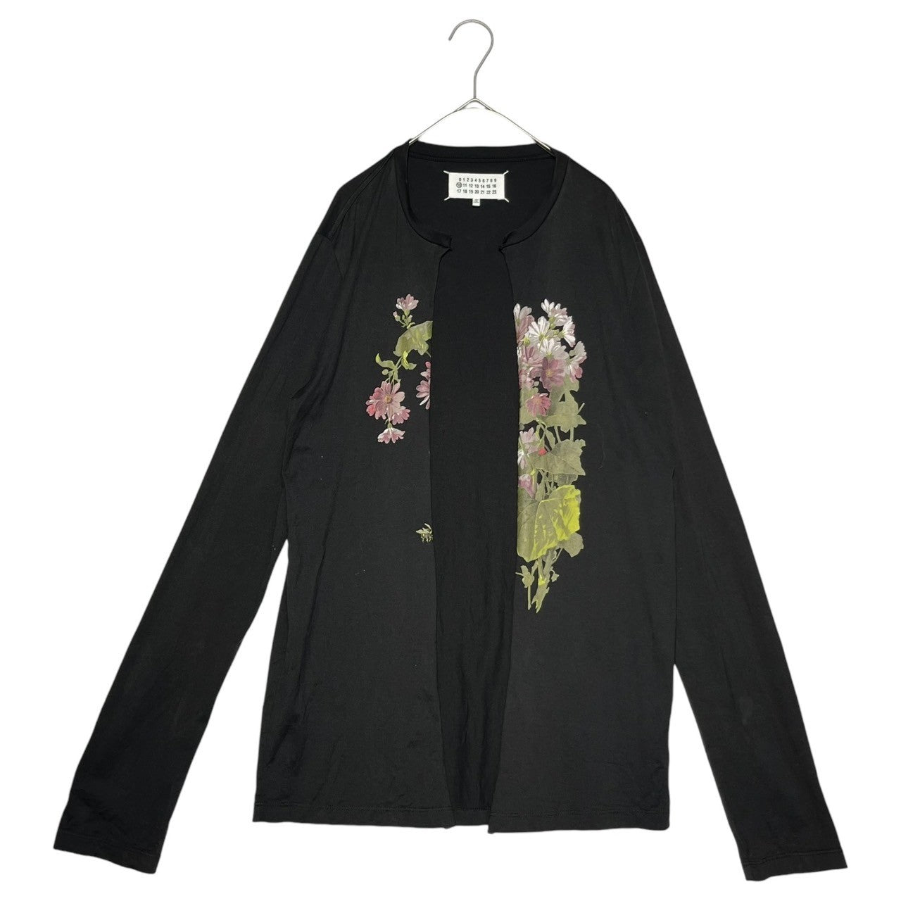 MAISON MARGIELA(メゾンマルジェラ) 16SS Floral print cut and sew cutting cardigan フローラル プリント カットソー 裁断 カーディガン S50GC0427 44(S程度) ブラック