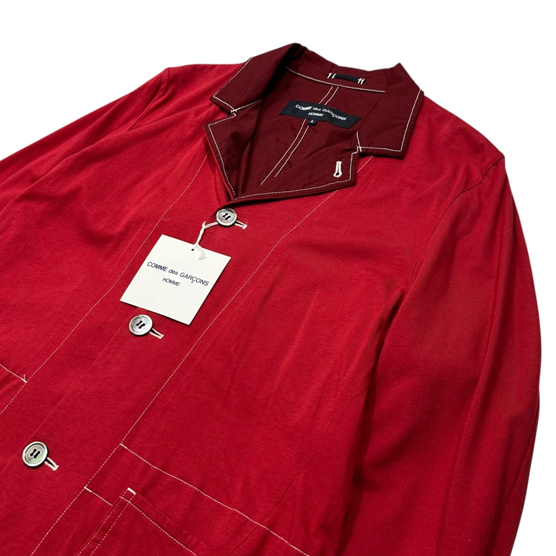 COMME des GARCONS HOMME(コムデギャルソンオム) 2011SS Cotton Reversible Stitched Coverall コットン リバーシブル ステッチ カバーオール HG-J049 L レッド AD2010