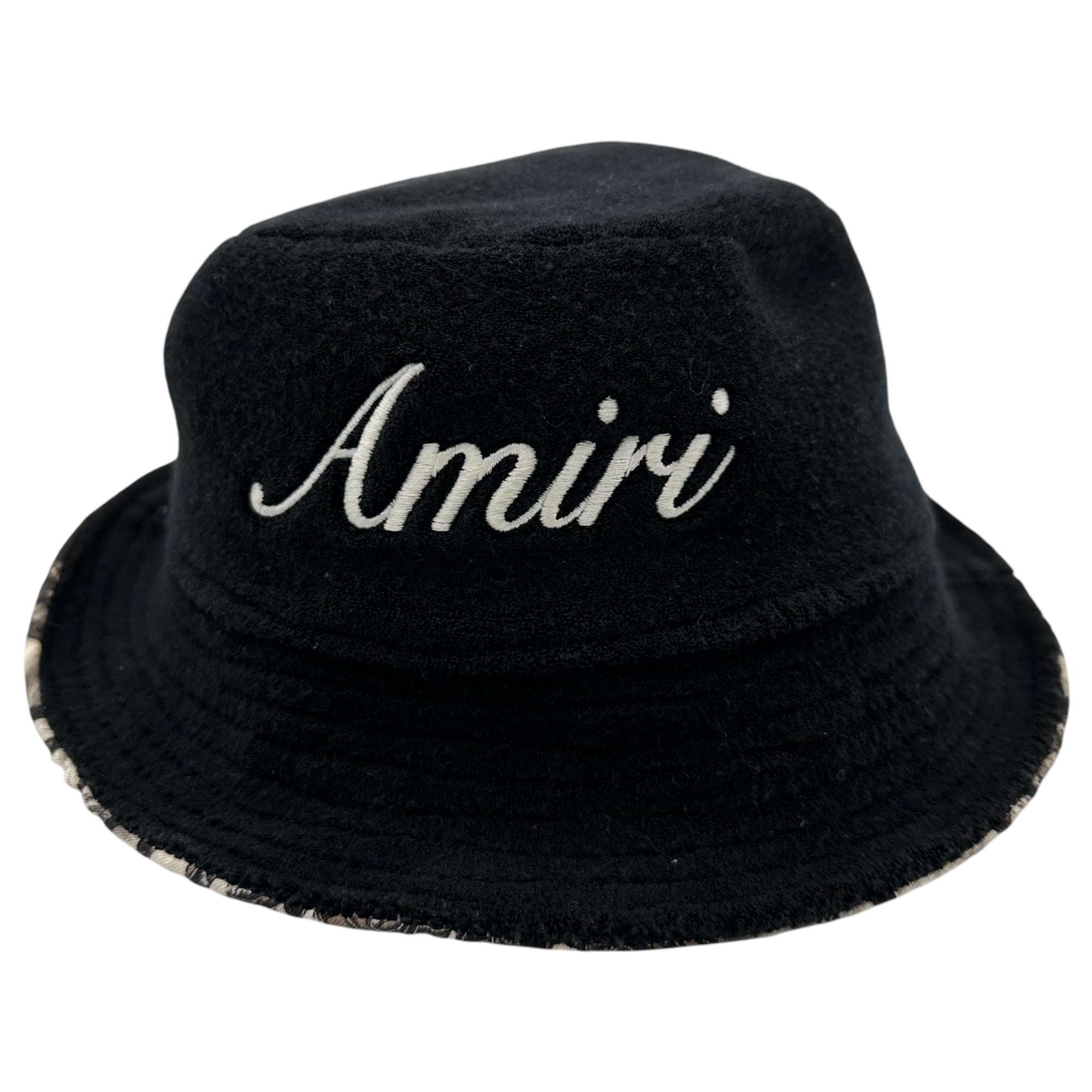 AMIRI(アミリ) BANDANA REVERSIBLE BUCKET HAT バンダナ リバーシブル バケット ハット グレー×ブラック シルク