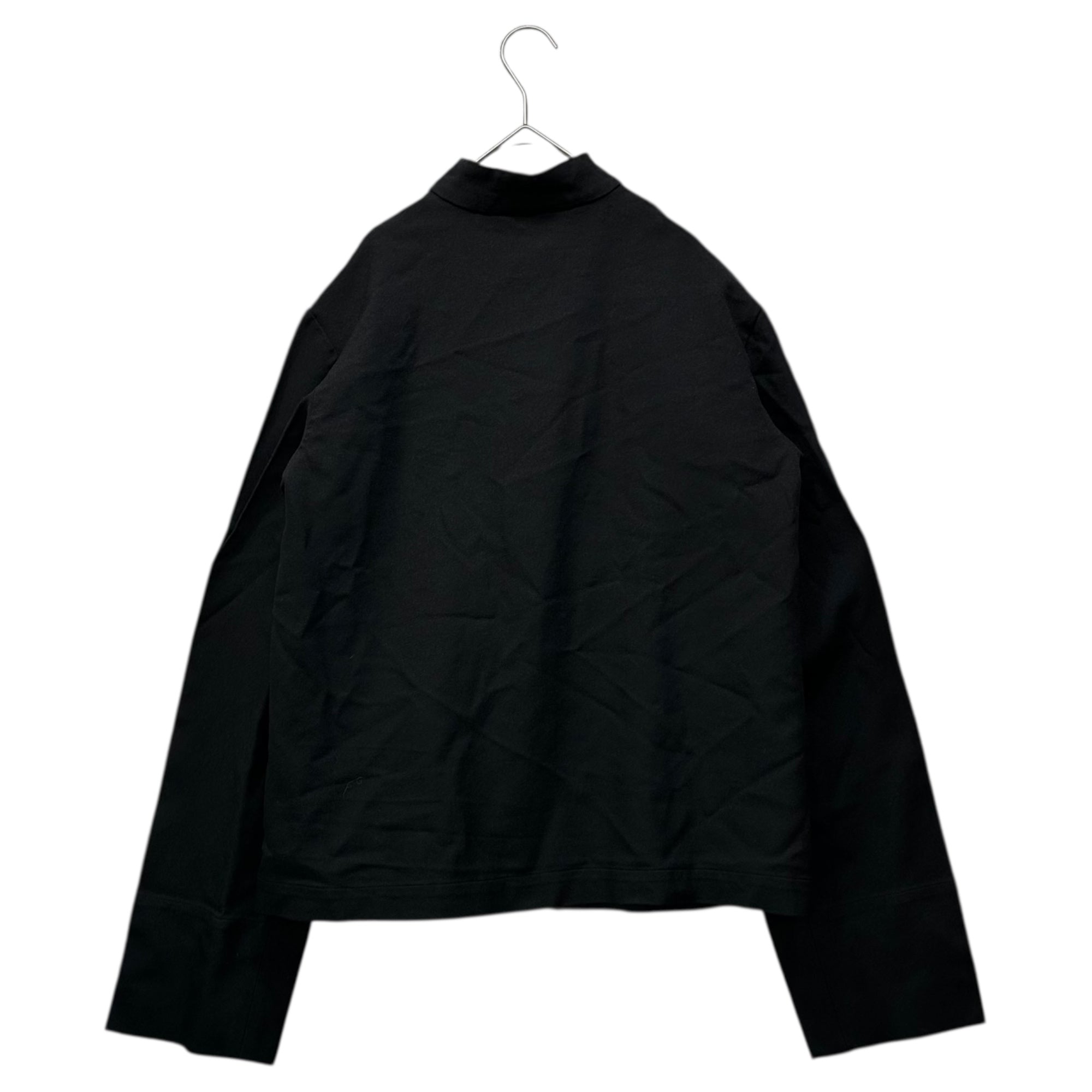 BLACK COMME des GARCONS(ブラックコムデギャルソン) 17AW Polyester Shrink-Resistant Checkered Panel China Shirt Jacket ポリエステル 縮絨 チェック切替 チャイナ シャツ ジャケット OT-J001 L ブラック AD2017 男性着用可能