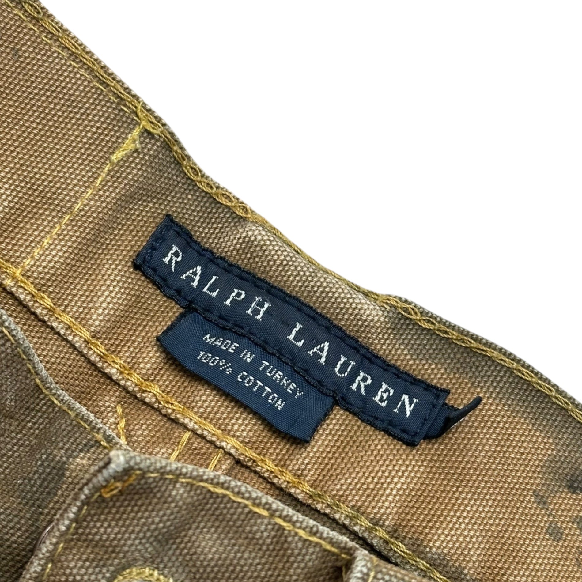 RALPH LAUREN(ラルフローレン) Vintage-Finish Western Stitch Bootcut Pants ヴィンテージ加工 ウエスタン ステッチ ブーツカット パンツ PRRLHM2408 9(M程度) カーキ
