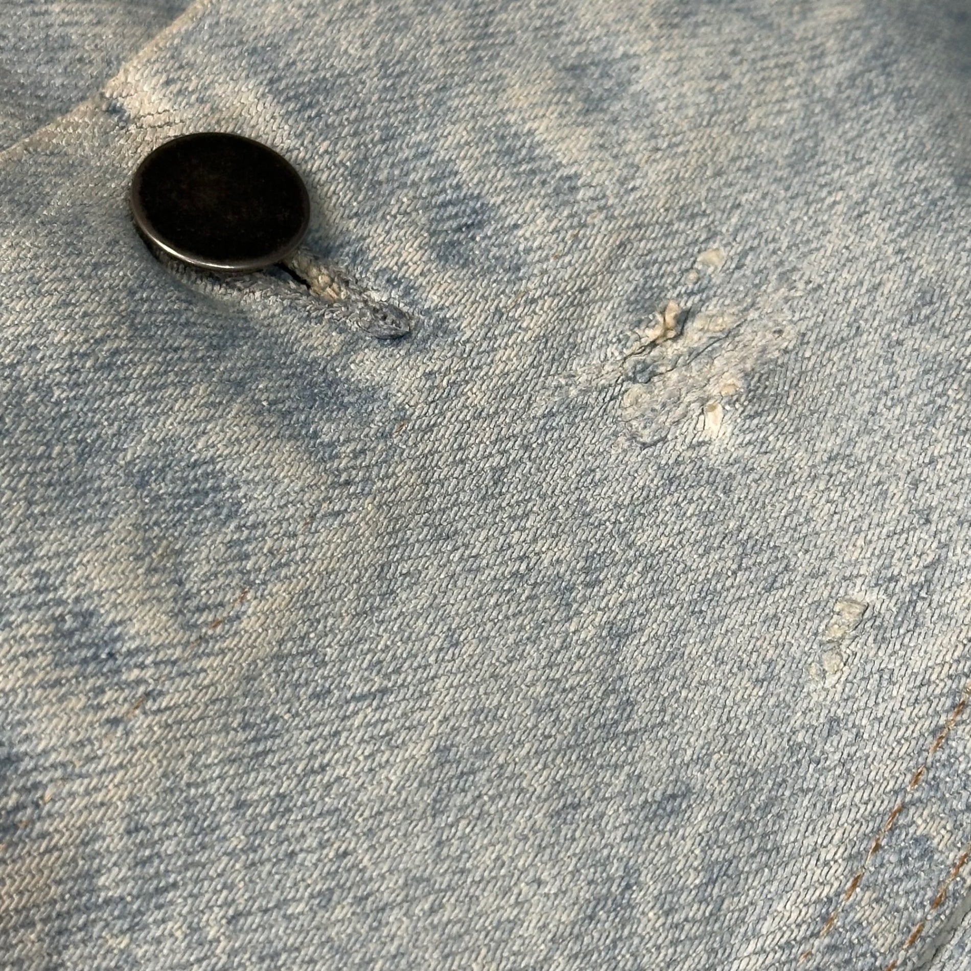 Maison Martin Margiela(メゾン マルタンマルジェラ) 2003SS Artisanal Waxed Denim Jacket アーティザナル ワックス デニム ジャケット 611B007002 M(XL程度) ライトインディゴ 00's ペンキ アーカイブ