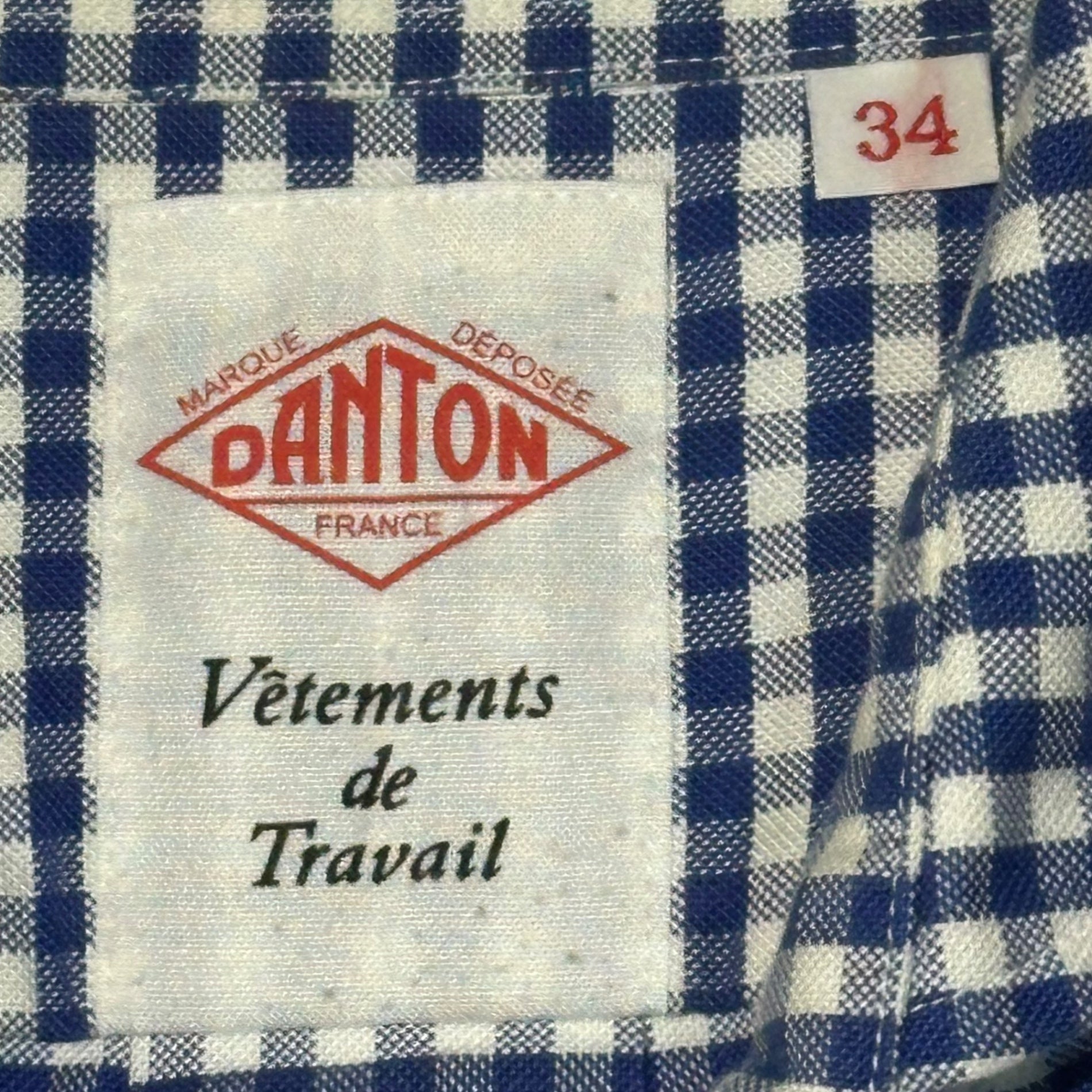 DANTON(ダントン) Round Collar Oxford Check Pullover Shirt ラウンドカラー オックスフォード チェック プルオーバー シャツ JD-3565 34(XS程度) ブルー×ホワイト
