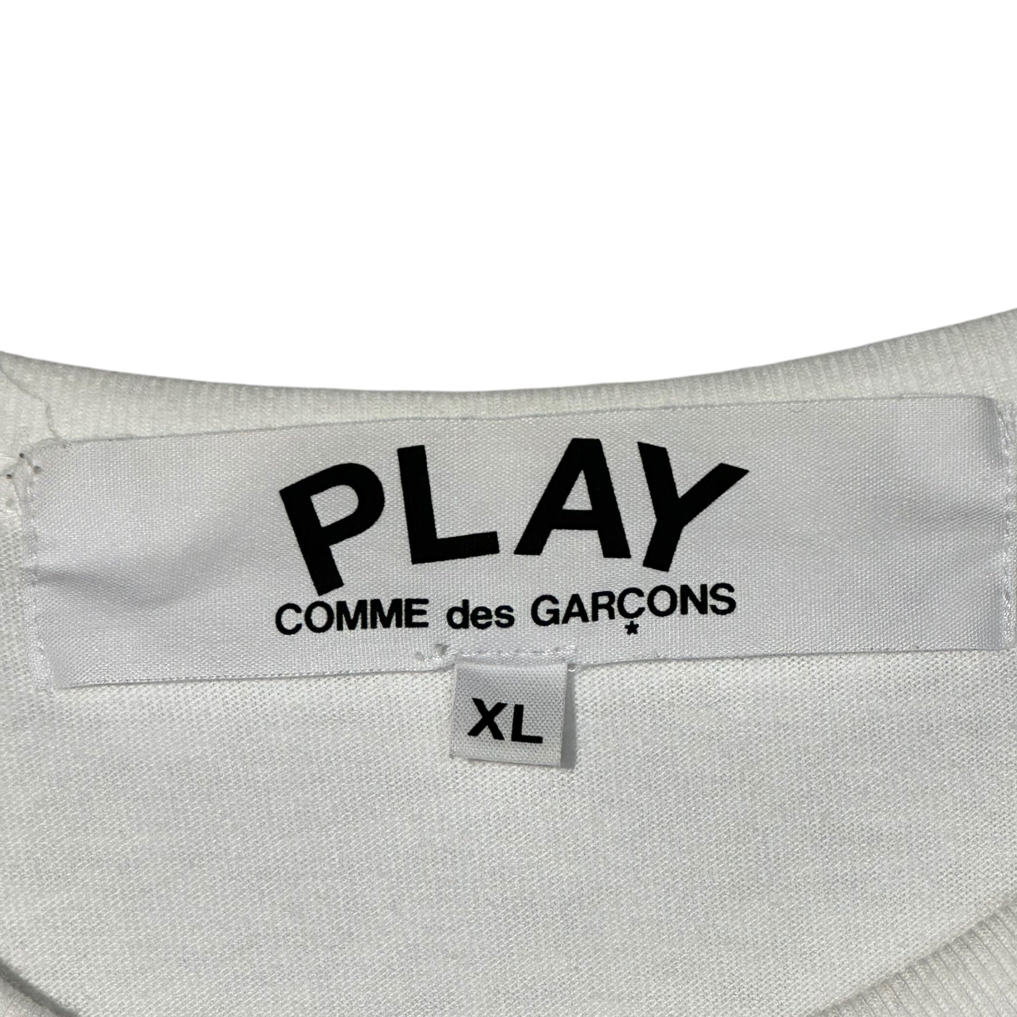PLAY COMME des GARCONS(プレイコムデギャルソン) NIKE PRINT T-SHIRT ナイキ プリント Tシャツ スウッシュ AE-T402 XL ホワイト AD2021