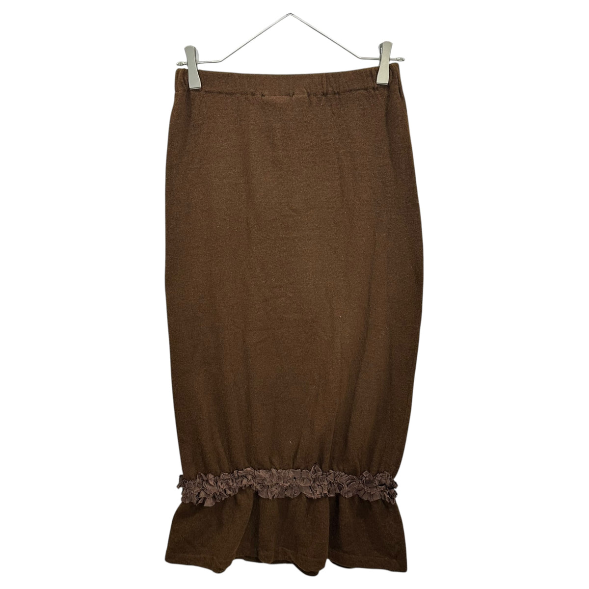 robe de chambre COMME des GARCONS(ローブドシャンブルコムデギャルソン) 1999AW Hem Detail Piece-Dyed Wool Skirt 裾 装飾 製品染め ウール スカート RT-040370 FREE ブラウン AD1999 90s アーカイブ