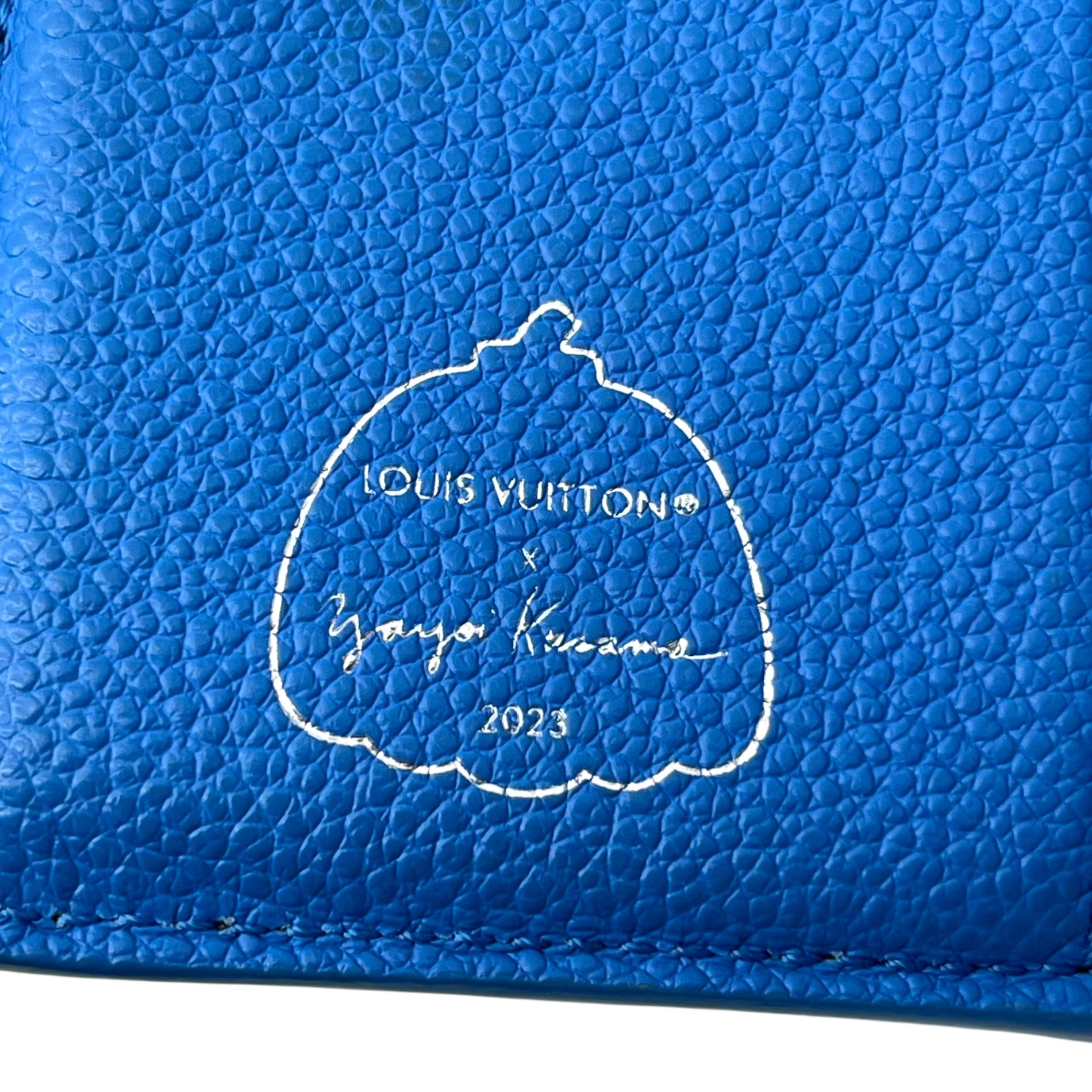 LOUIS VUITTON×草間彌生(ルイヴィトン×クサマヤヨイ) Portefeuille Claire ポルトフォイユ クレア M82104 ブルー×ホワイト ノグラムアンプラント 二つ折り財布 コラボ ドット柄