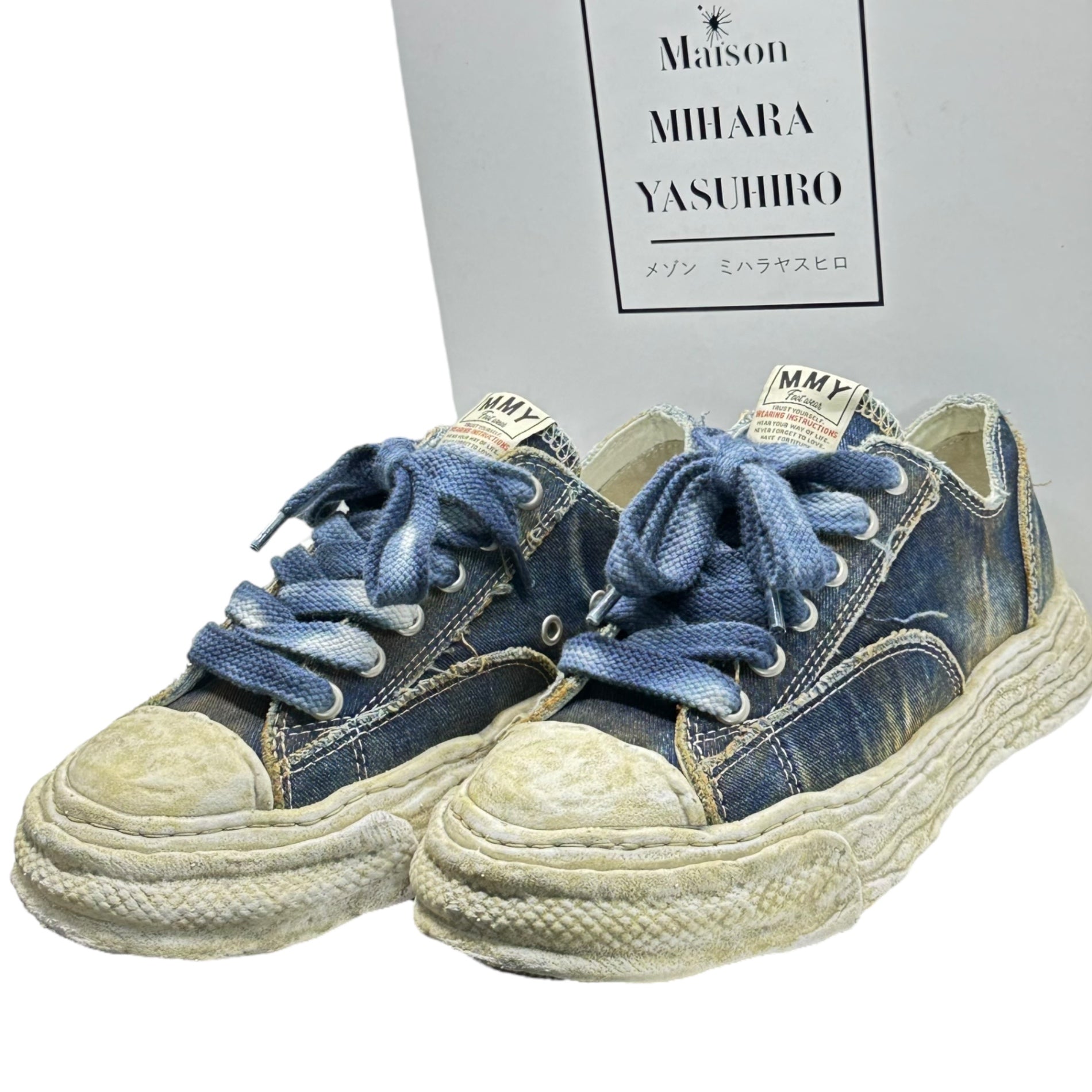 Maison MIHARA YASUHIRO(メゾンミハラヤスヒロ) PETERSON 23 ORIGINAL SOLE WASHED DENIM LOW-TOP SNEAKER  ピーターソン23 オリジナルソール ウォッシュ加工デニム A13FW714 39(24.5cm) インディゴ