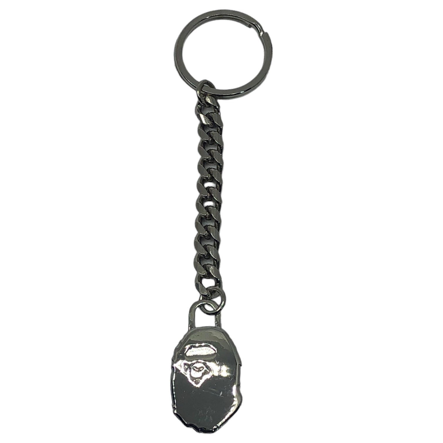 A BATHING APE(アベイシングエイプ) 00's APE Face silver Keychain エイプ フェイス シルバー キーホルダー シルバー