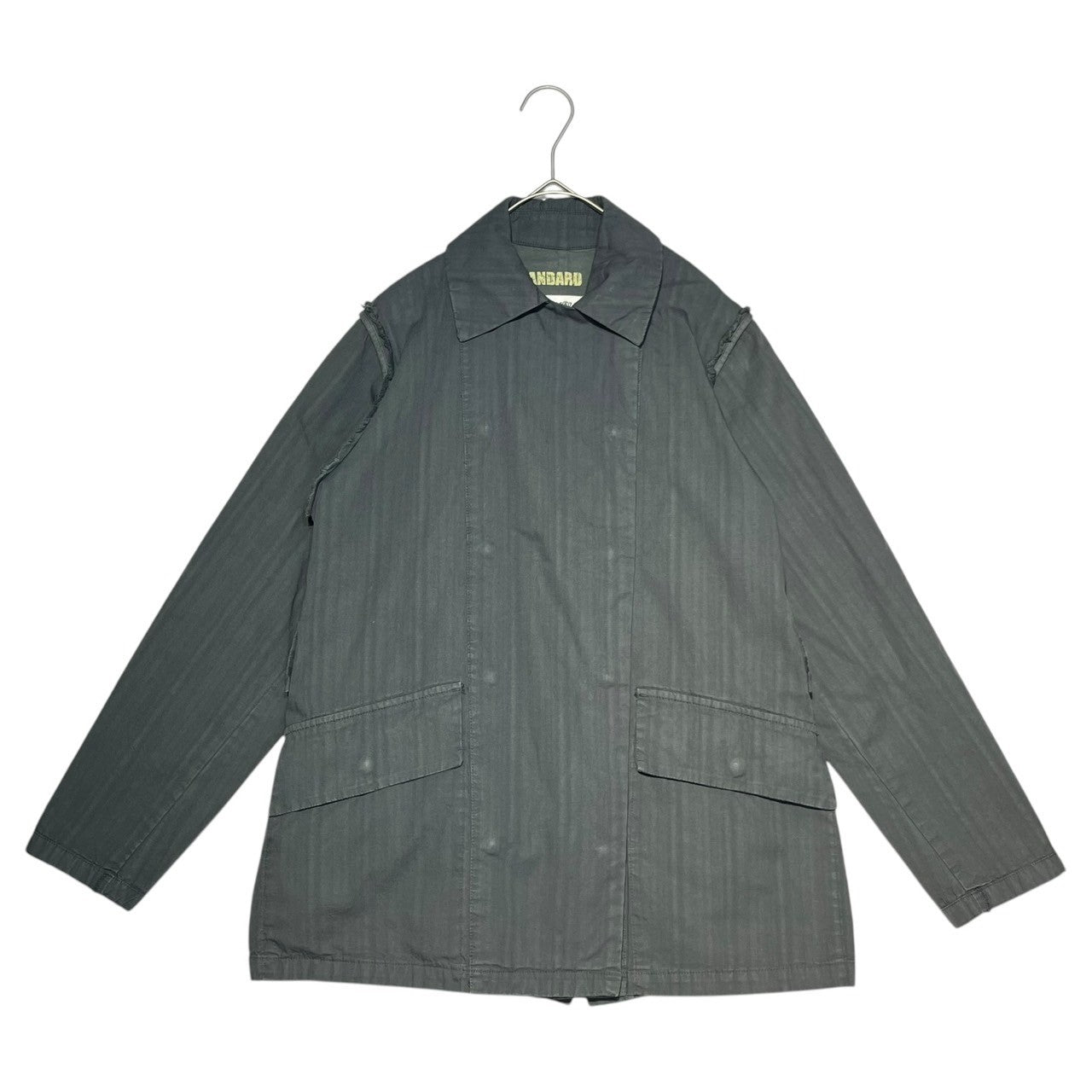 Maison Martin Margiela(メゾン マルタンマルジェラ) 04SS Inside-out double-snap button work jacket インサイド アウト ダブル スナップ ボタン ワーク ジャケット 01711/0041 36 グレー 00S 本人期 ここのえ ミリタリー