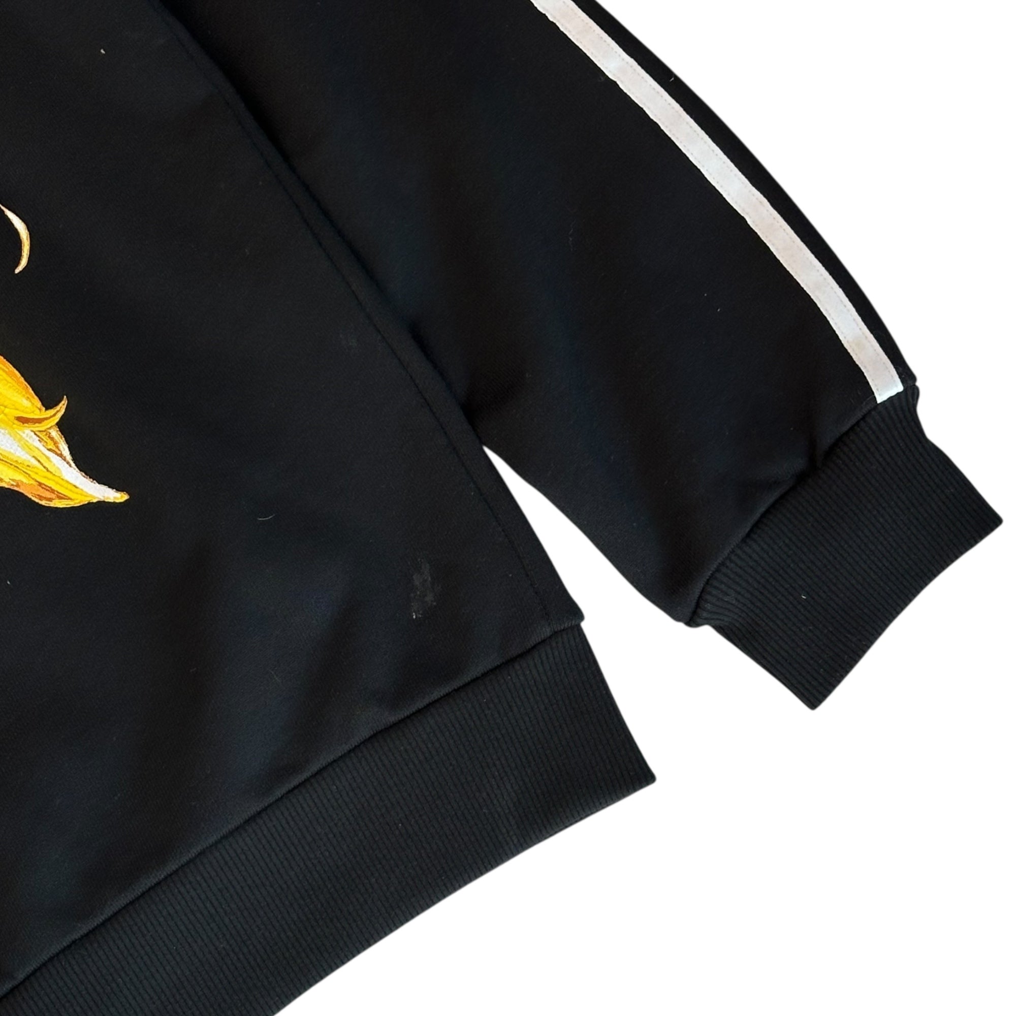 Y's × adidas(ワイズ × アディダス) 50th Anniversary Back Flower Print 3-Stripe Pullover Hoodie 50周年 記念 バック フラワー プリント 3ライン プルオーバー パーカー フーディ IM1813 S ブラック×ホワイト×イエロー 限定発売品
