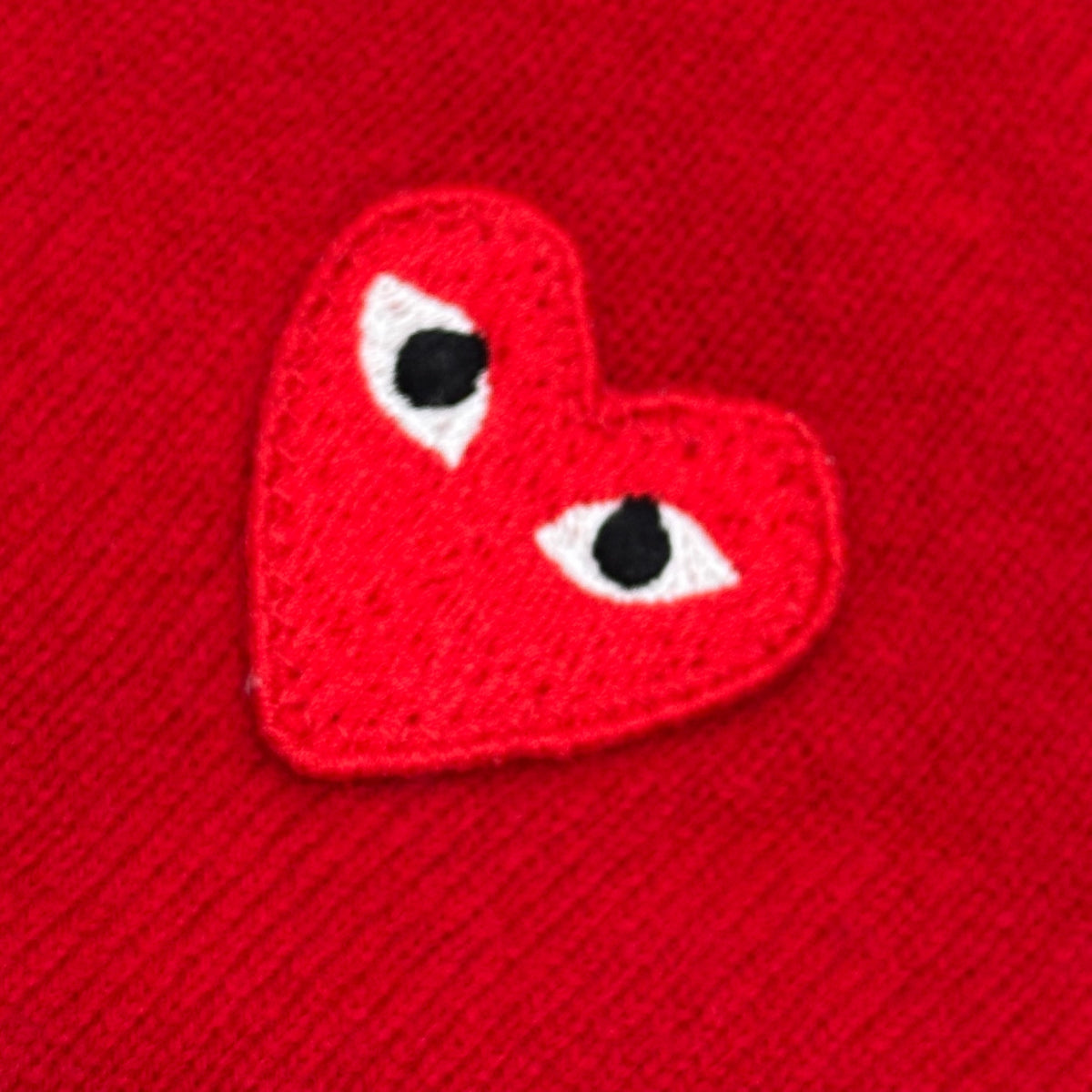 PLAY COMME des GARCONS(プレイコムデギャルソン) 2000's Heart-Patch Knit Polo Shirt ハート ワッペン ニット ポロ シャツ AZ-N005 S レッド AD2003 00s アーカイブ