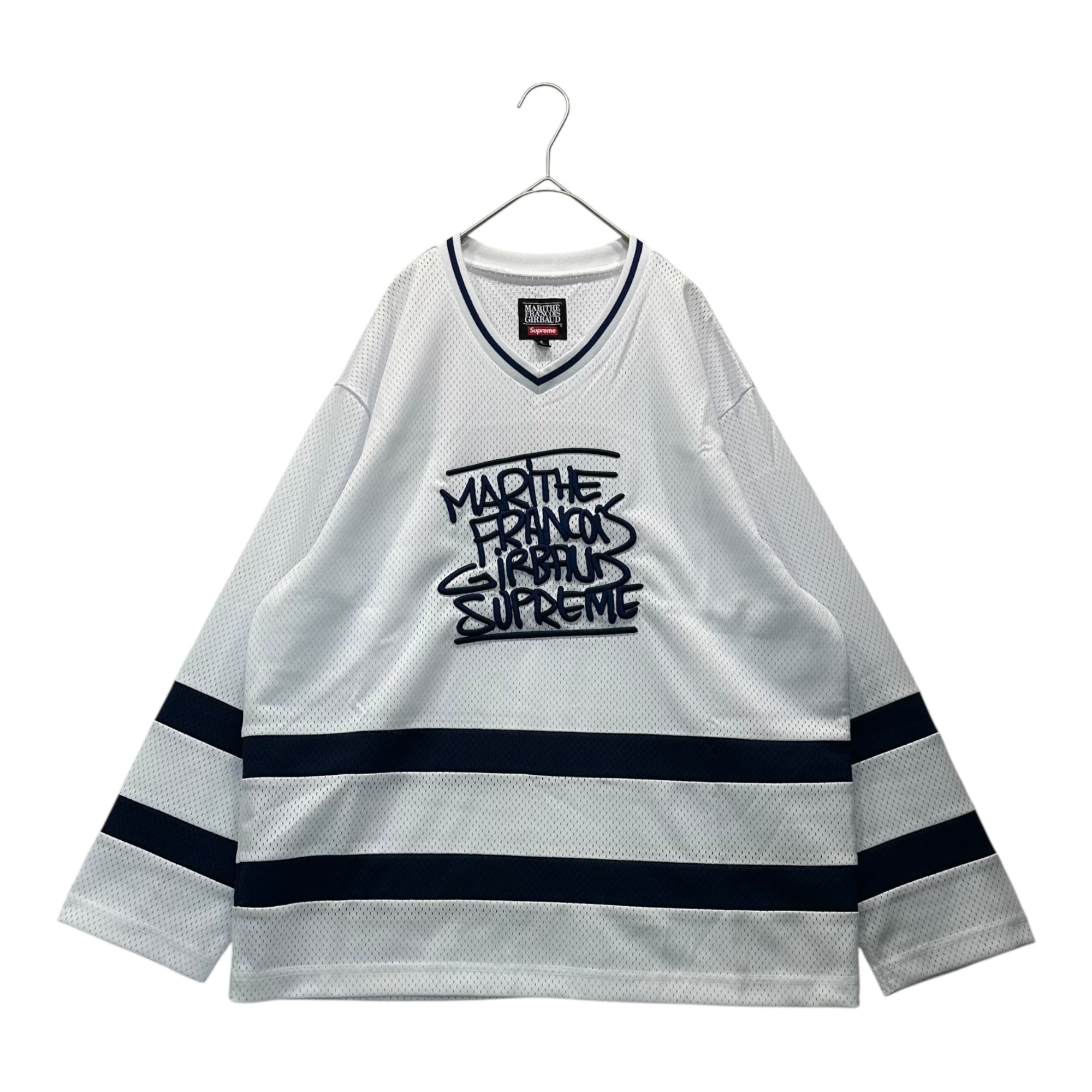 SUPREME(シュプリーム) 25SS Marithé + François Girbaud Hockey Jersey マリテ フランソワ ジルボー ホッケー ジャージ S ホワイト ゲーム シャツ メッシュ ロゴ コラボ