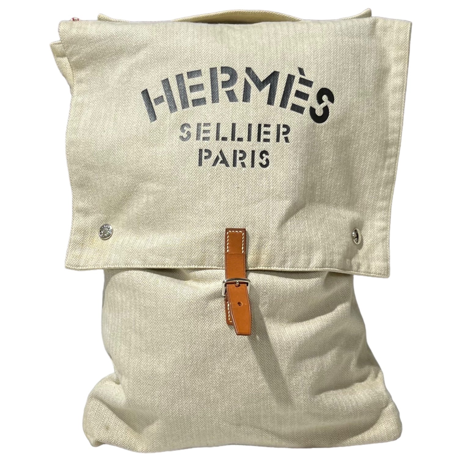 HERMES(エルメス) buggy baggage handbag バギー バゲッジ ハンドバッグ アイボリー ループカスタム(ショルダーストラップ取り付け可能)