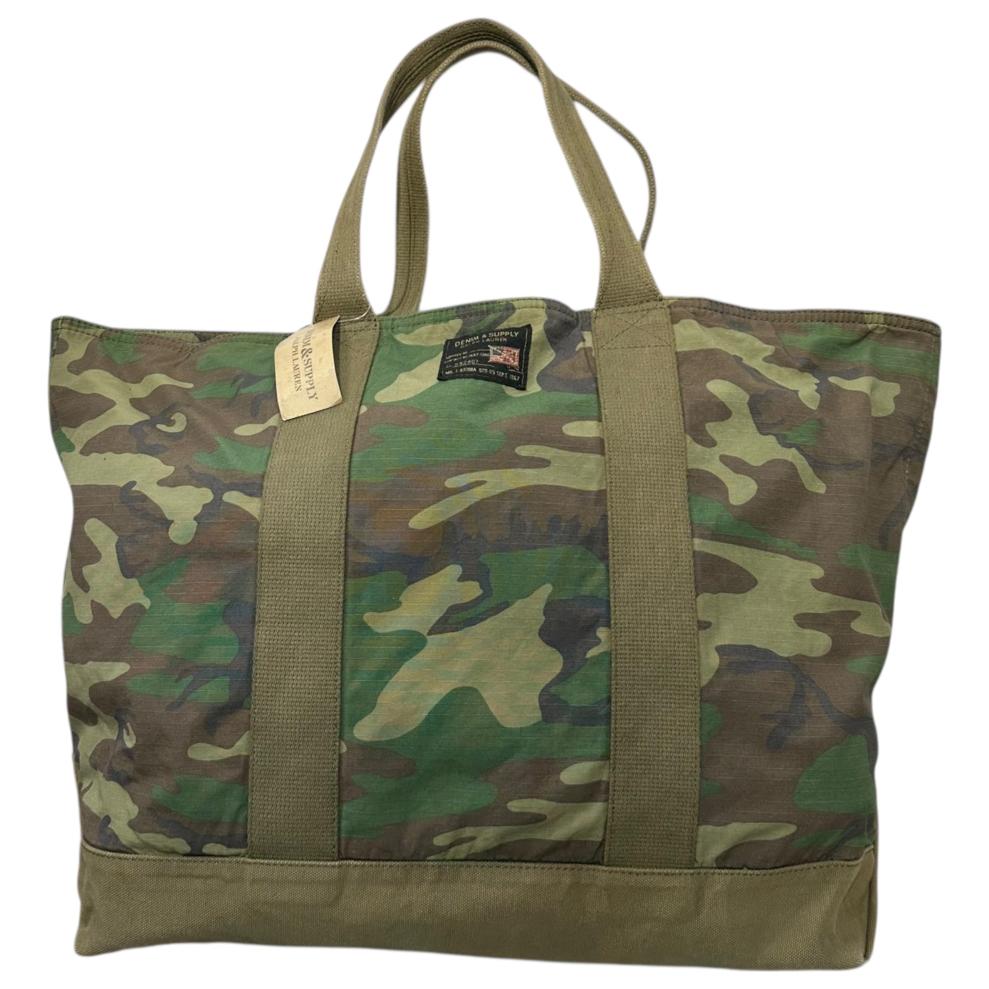 DENIM & SUPPLY RALPH LAUREN(デニム&サプライラルフローレン) Camouflage Ripstop Big Tote Bag カモフラ リップストップ ビッグ トート バッグ カーキ