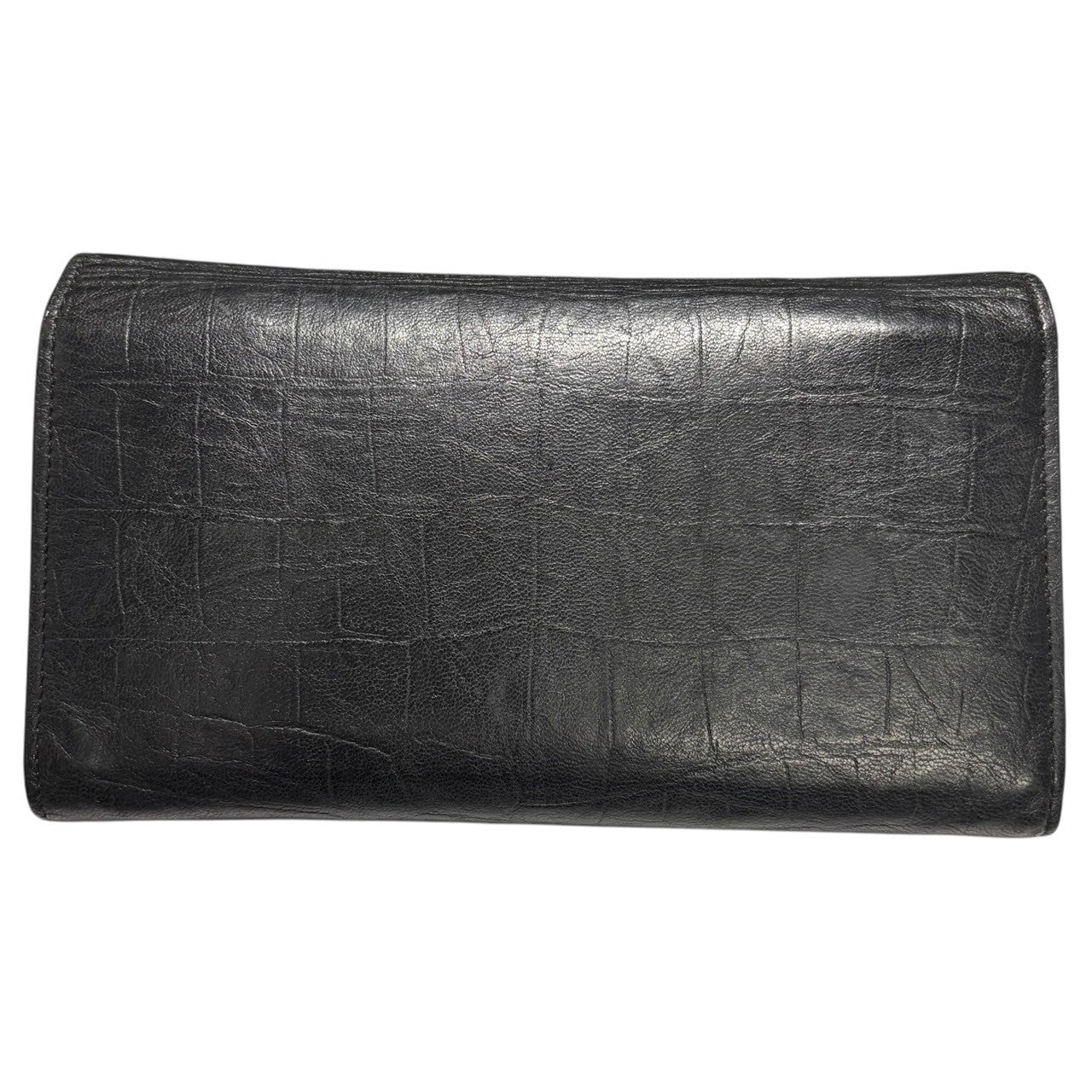 SAINT LAURENT(サンローラン) Monogram large flap wallet モノグラム ラージ フラップ ウォレット CFR556252 ブラック 財布 長財布 レザー ロゴ 箱付