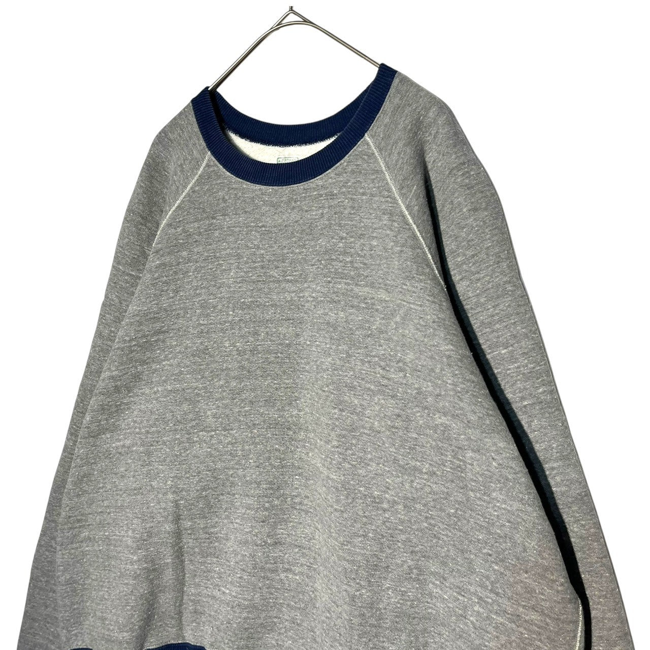 A.PRESSE(アプレッセ) 23AW Vintage Sweatshirt ヴィンテージ スウェット 23AAP-05-02K 3 グレー×ネイビー バイカラー ラグラン