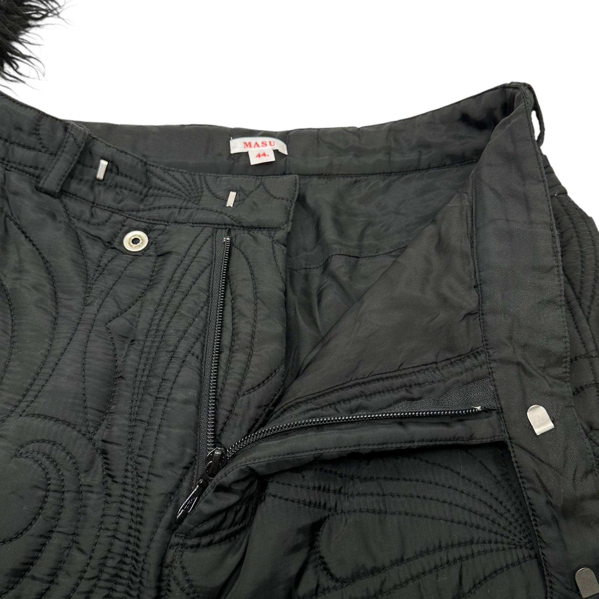 MASU(エムエーエスユー) PSYCHEDELIC QUILTING TROUSERS サイケデリック キルティング トラウザーズ パンツ MCFW-PT0621 44 ブラック