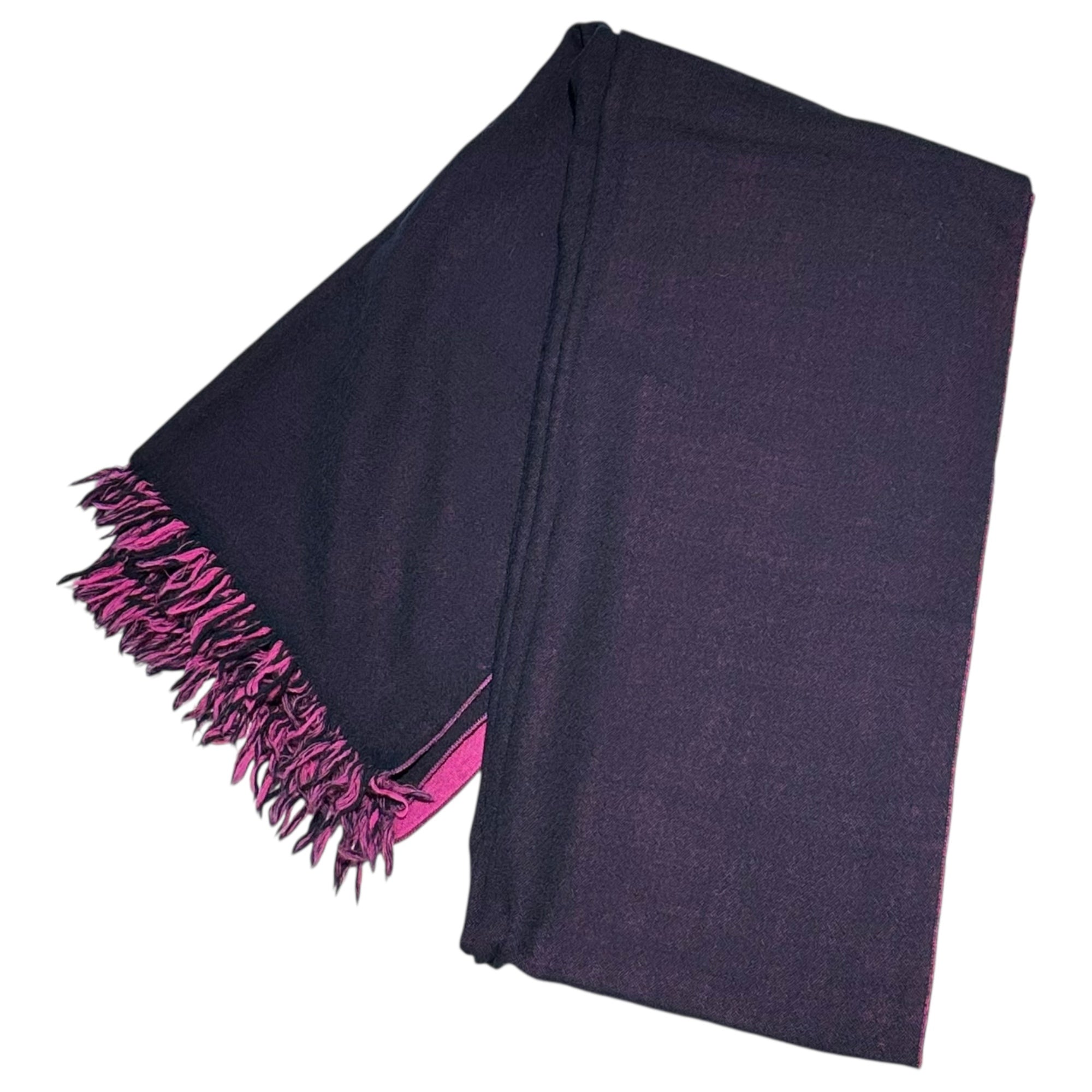 YOHJI YAMAMOTO(ヨウジヤマモト) Two-Tone Wool Stole ツートン ウール ストール FZ-L02-903 ピンク×ネイビー マフラー