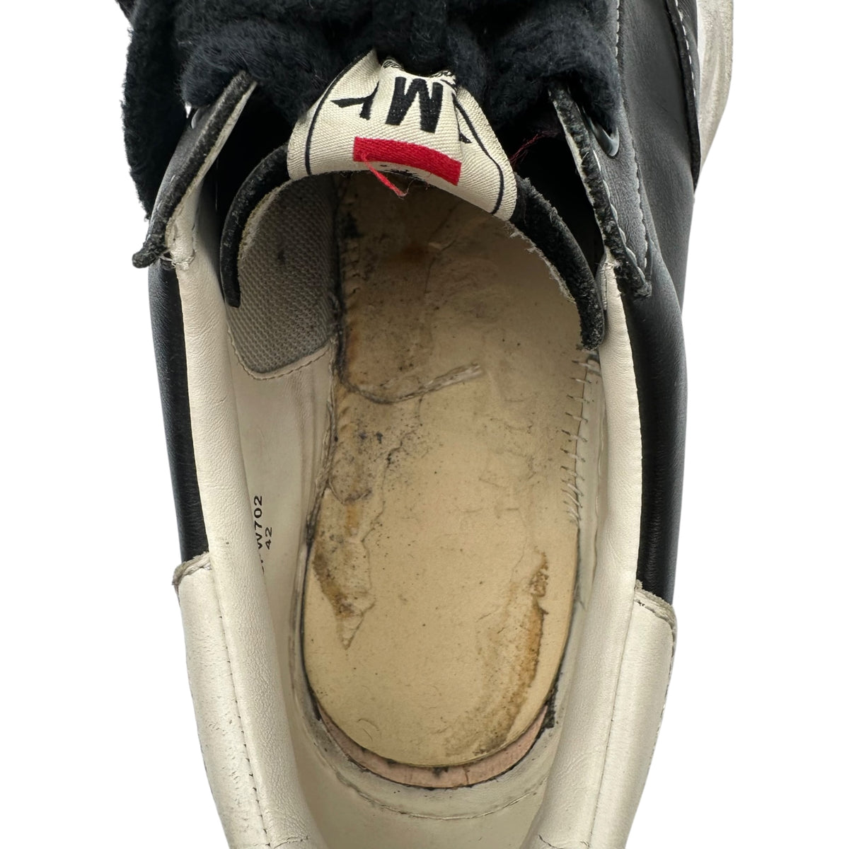Maison MIHARA YASUHIRO(メゾンミハラヤスヒロ) Blakey Leather Low-Cut Sneakers ブレイキー レザー ローカット スニーカー A06FW702 42 ブラック×ホワイト