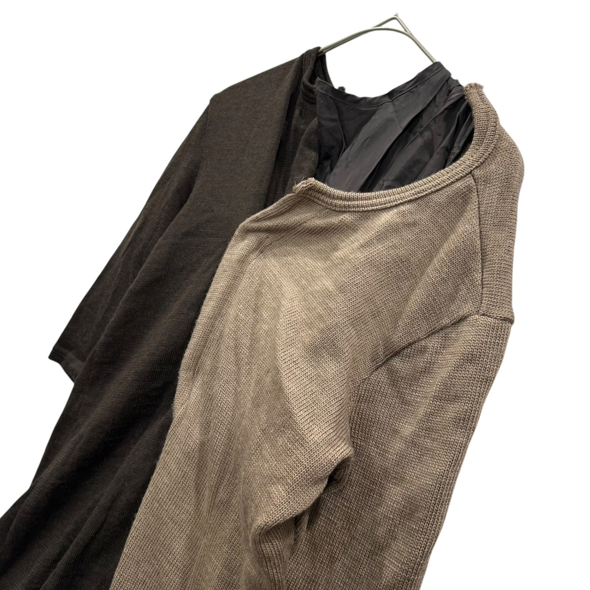 JUNYA WATANABE COMME des GARCONS(ジュンヤワタナベコムデギャルソン) 2007AW Asymmetrical Knit Dress アシンメトリー ニット ワンピース JT-O013 SS ベージュ×ブラウン AD2007 00s アーカイブ