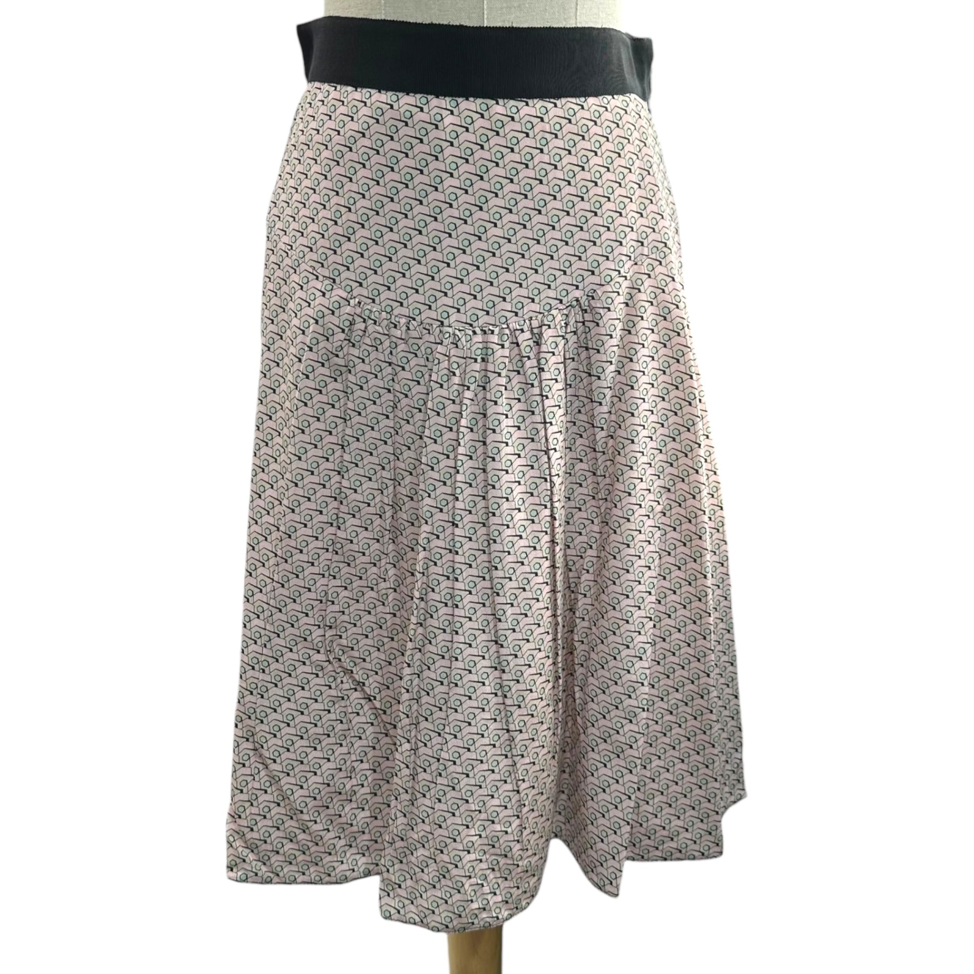 PRADA(プラダ) Pink Dot Silk print skirt シルク ピンク ドット プリント スカート 627309 ZAD90 4778 40(L程度) ピンク×ホワイト