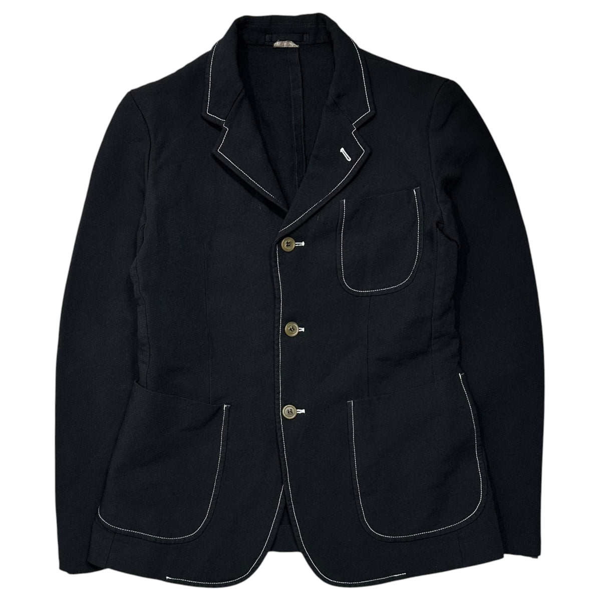 COMME des GARCONS HOMME DEUX(コムデギャルソンオムドゥ) 2013AW Garment-Dyed White-Stitch 3B Jacket 製品染め ホワイトステッチ 3B ジャケット DL-J067 S ブラック AD2013 テーラード