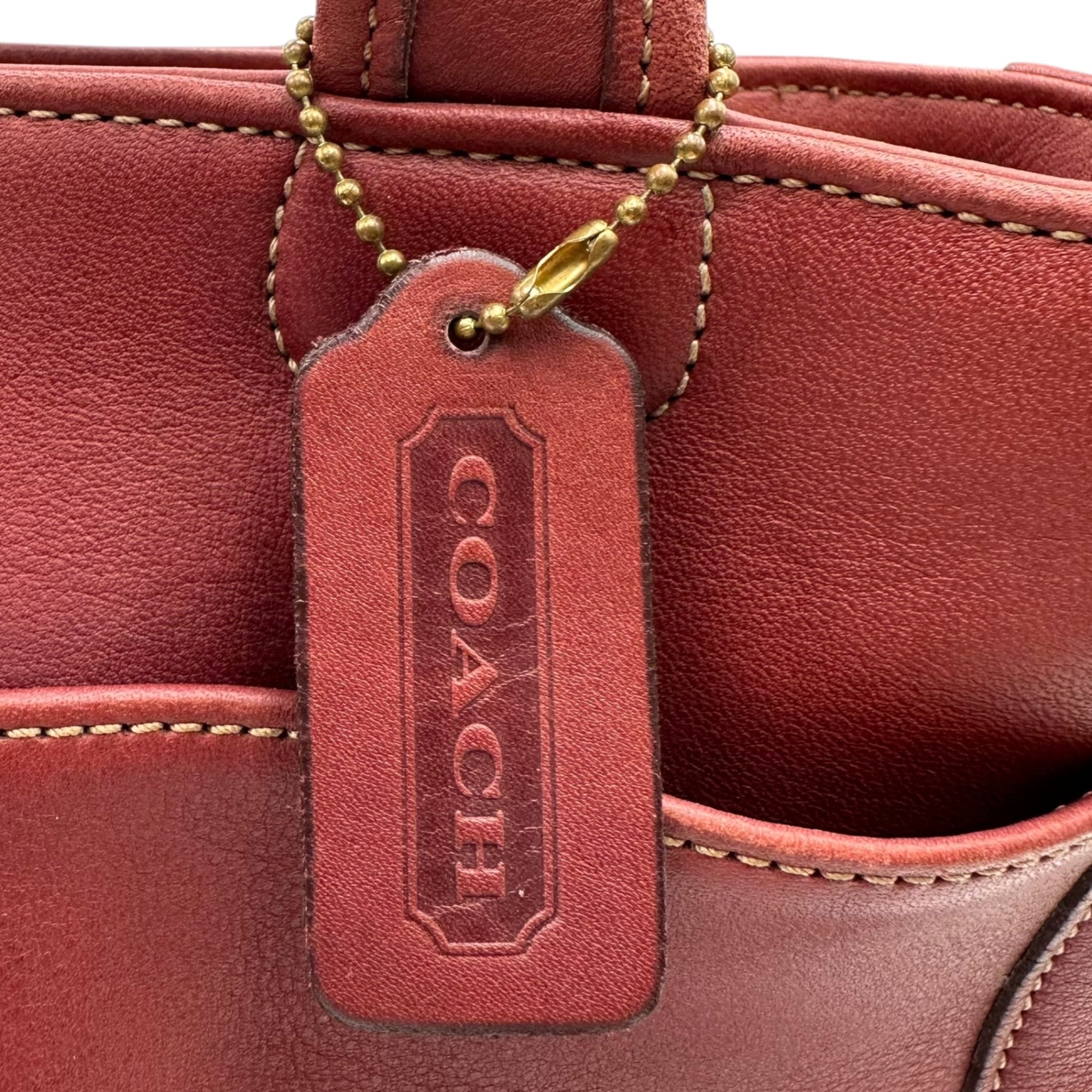 COACH(コーチ) Leather Handbag レザー ハンド バッグ D9303 レッド OLD