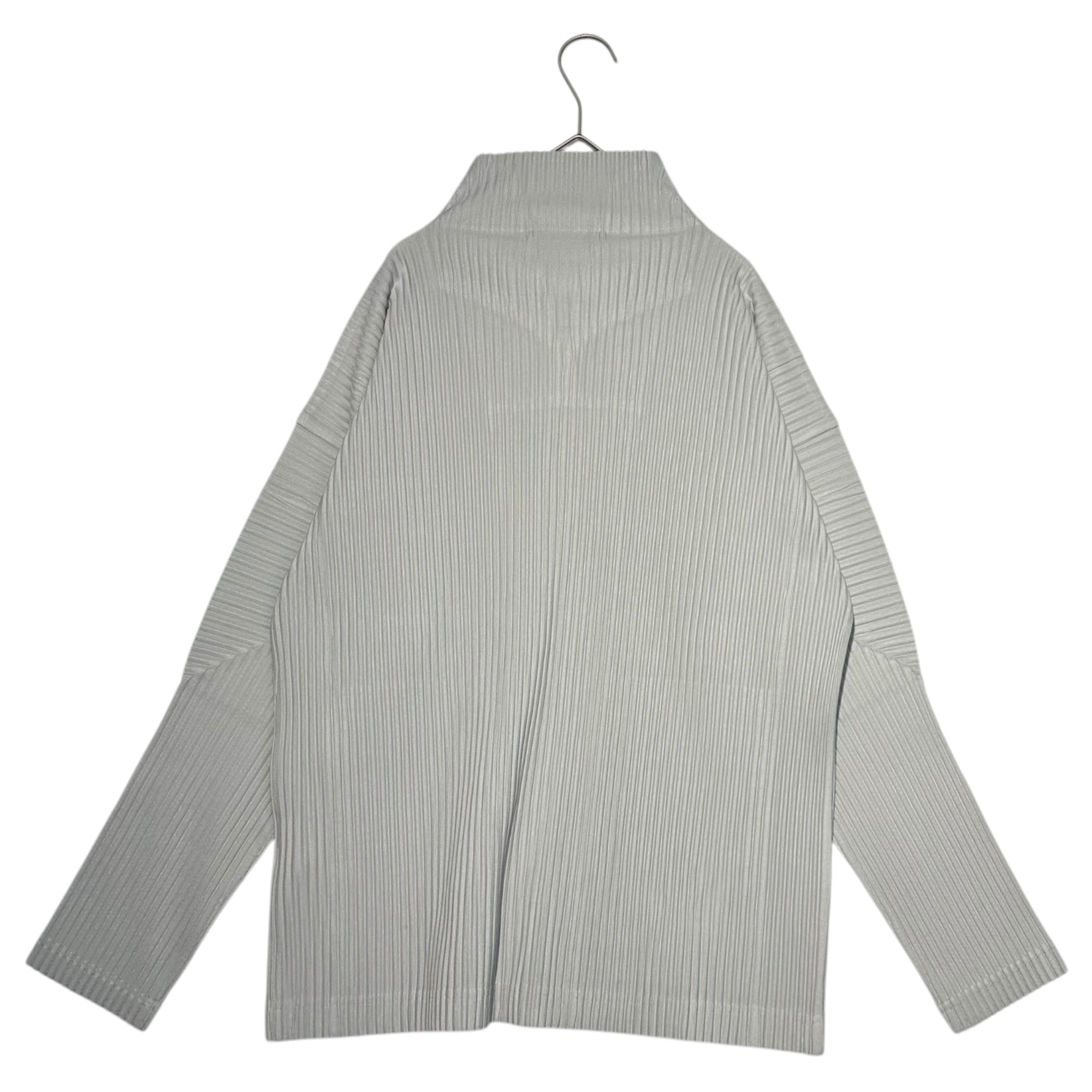 HOMME PLISSE ISSEY MIYAKE(オムプリッセイッセイミヤケ) Stand Collar Zip Up Pleated Shirt Jacket スタンドカラー ジップアップ プリーツ シャツ ジャケット HP55JL140 2(M程度) グレー