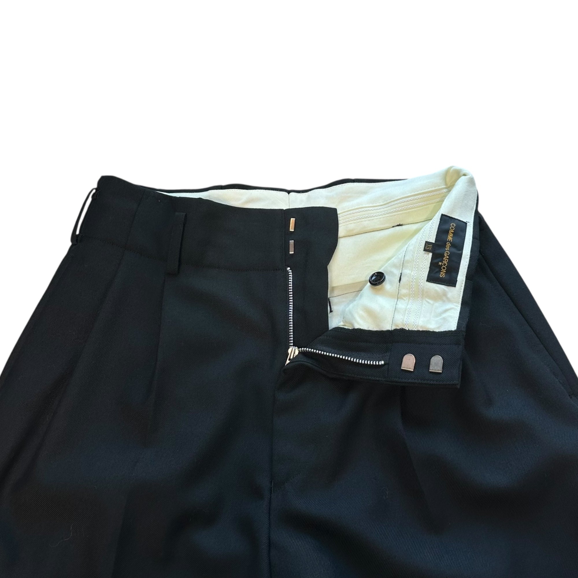 【SALE対象外】COMME des GARCONS(コムデギャルソン) 23SS Wool Polyester 2-Tuck Wide Trousers ウール ポリエステル 2タック ワイド トラウザーズ パンツ GK-P010 XS ブラック AD2022