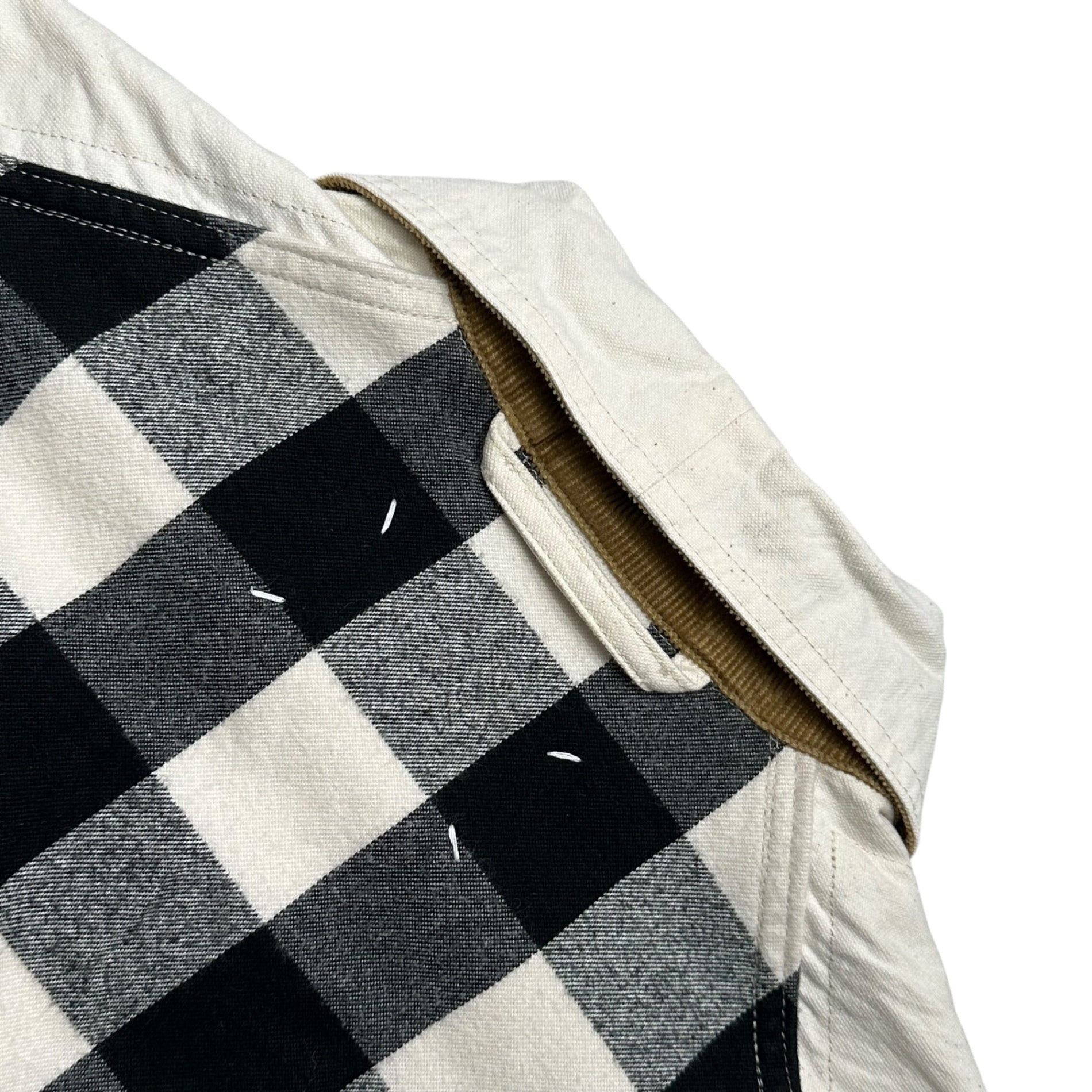 MAISON MARGIELA(メゾンマルジェラ) 22SS  4WAY Check Jacket コットン キャンバス チェック ジャケット S51AM0455 36 ホワイト コート