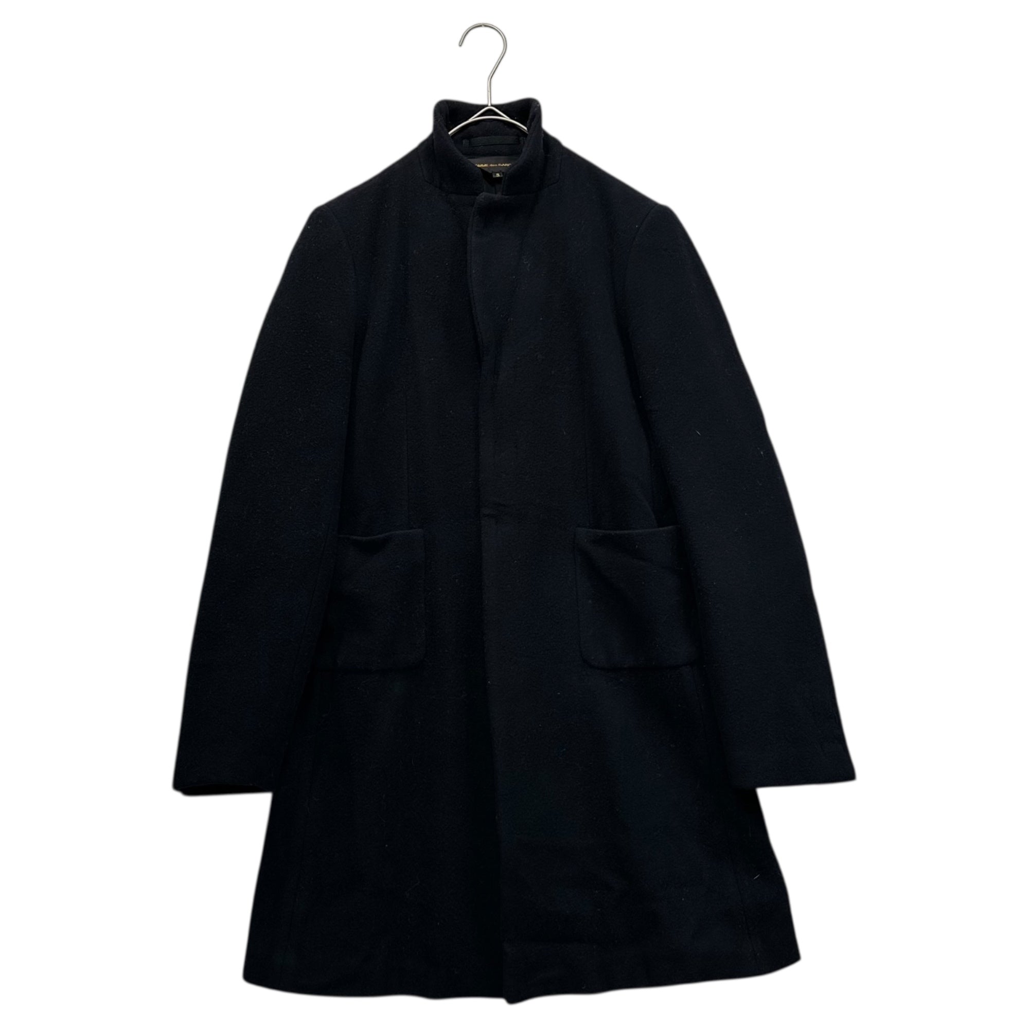 COMME des GARCONS(コムデギャルソン) 10AW Wool Nylon Hook Button Melton Jacket ウール ナイロン フックボタン メルトン ジャケット GF-J071 S ブラック AD2010