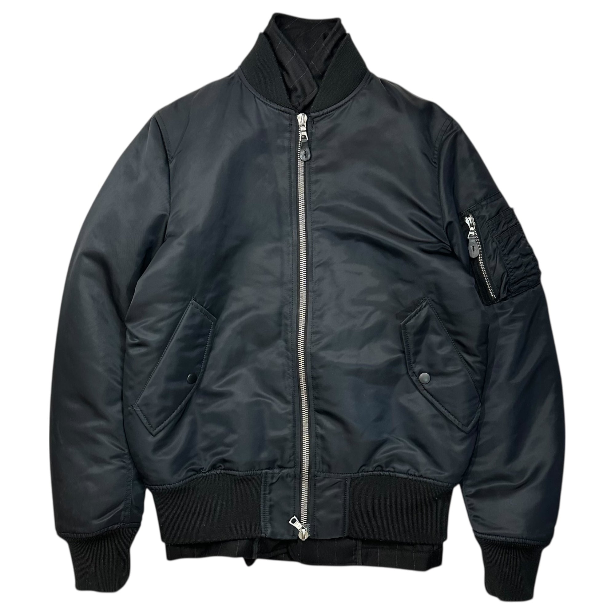 uniform experiment(ユニフォームエクスペリメント) 12AW REVERSIBLE MA-1 リバーシブル ブルゾン テーラード ジャケット UE-123021 1 ネイビー REVERSIBLE FLIGHT BLOUSON リバーシブル初期型