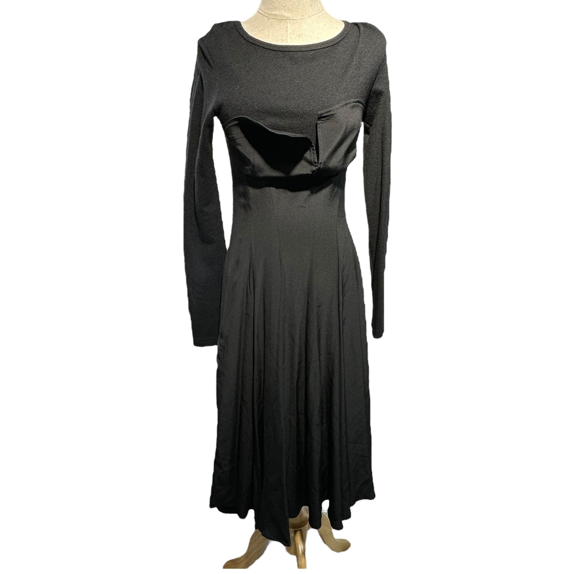 MICHIKO by Y's(ミチコ バイ ワイズ) Back Zip Chest Design Dress バックジップ 胸デザイン ワンピース YF-D31-400 2(M程度) ブラック