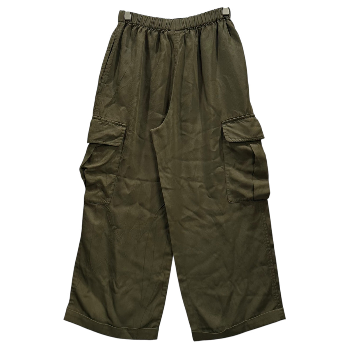 COMME des GARCONS(コムデギャルソン) 1999AW Dye-Finished Triacetate Wide-Leg Easy Cargo Pants 製品染め トリアセテート ワイド イージー カーゴ パンツ GP-100410 FREE カーキ AD1999 90s アーカイブ