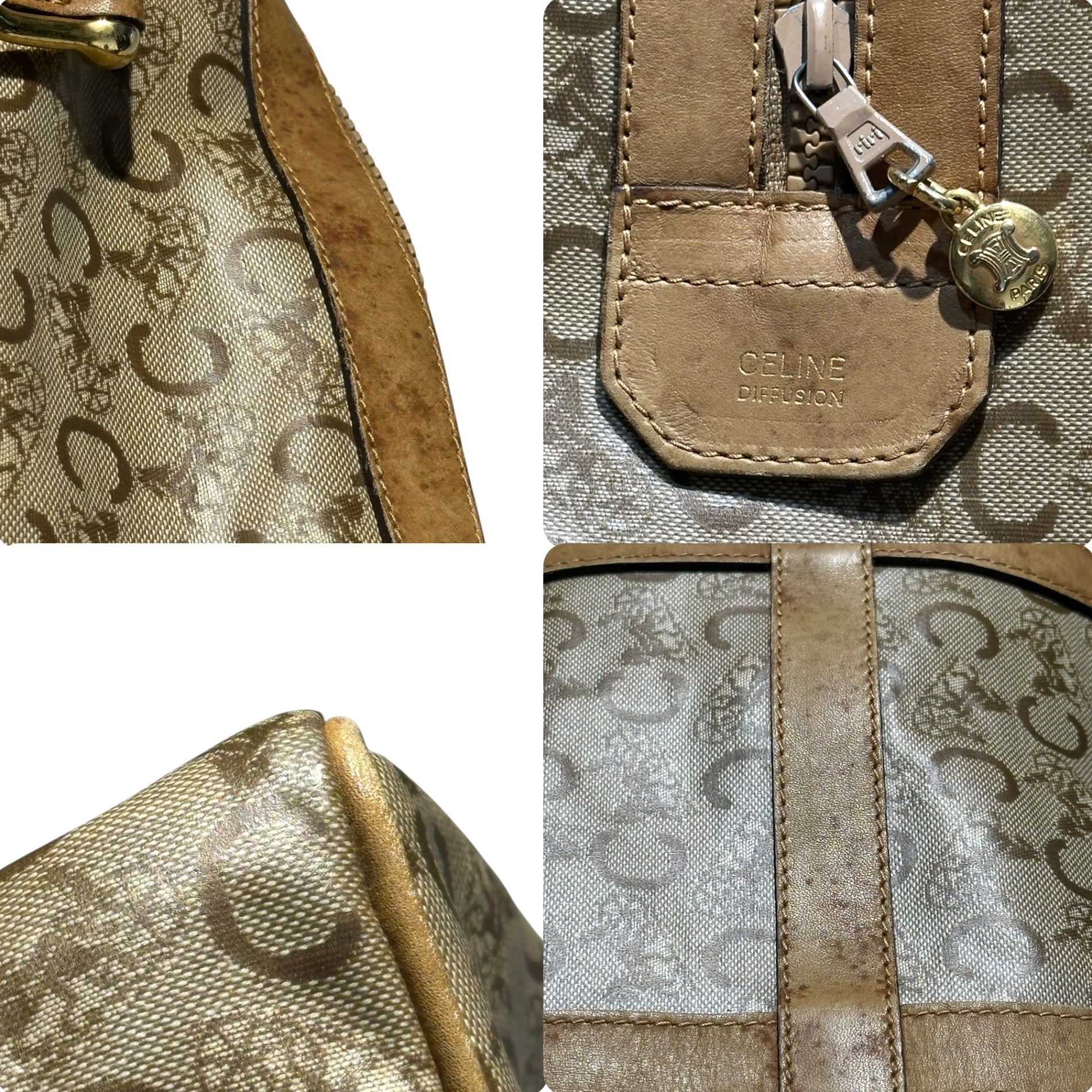 CELINE(セリーヌ) C Macadam Handbag C マカダム ハンド バッグ ベージュ ヴィンテージ OLD オールド ミニ ボストン